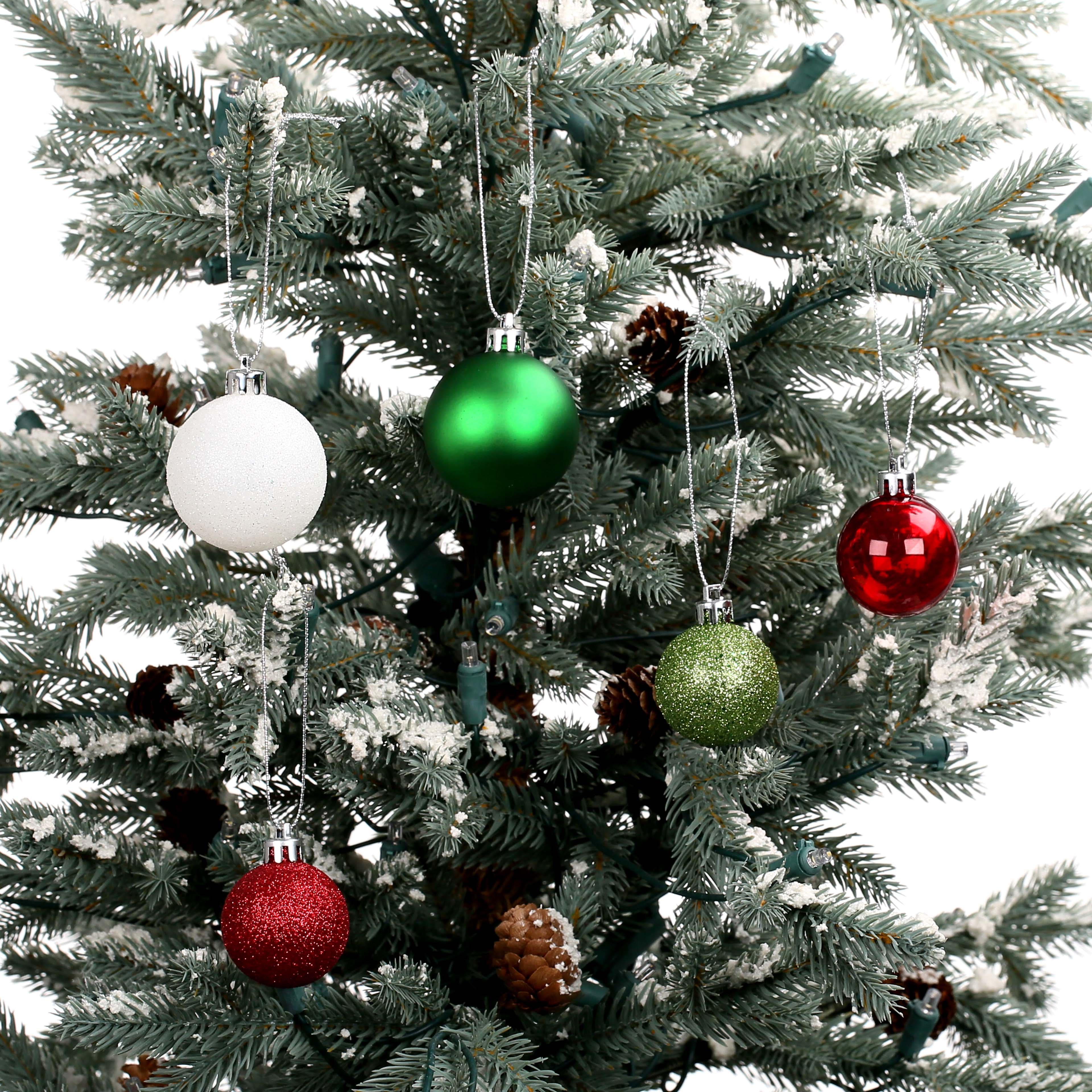 100 Pack Red, Green &#x26; White Shatterproof Ball Ornaments by Ashland&#xAE;