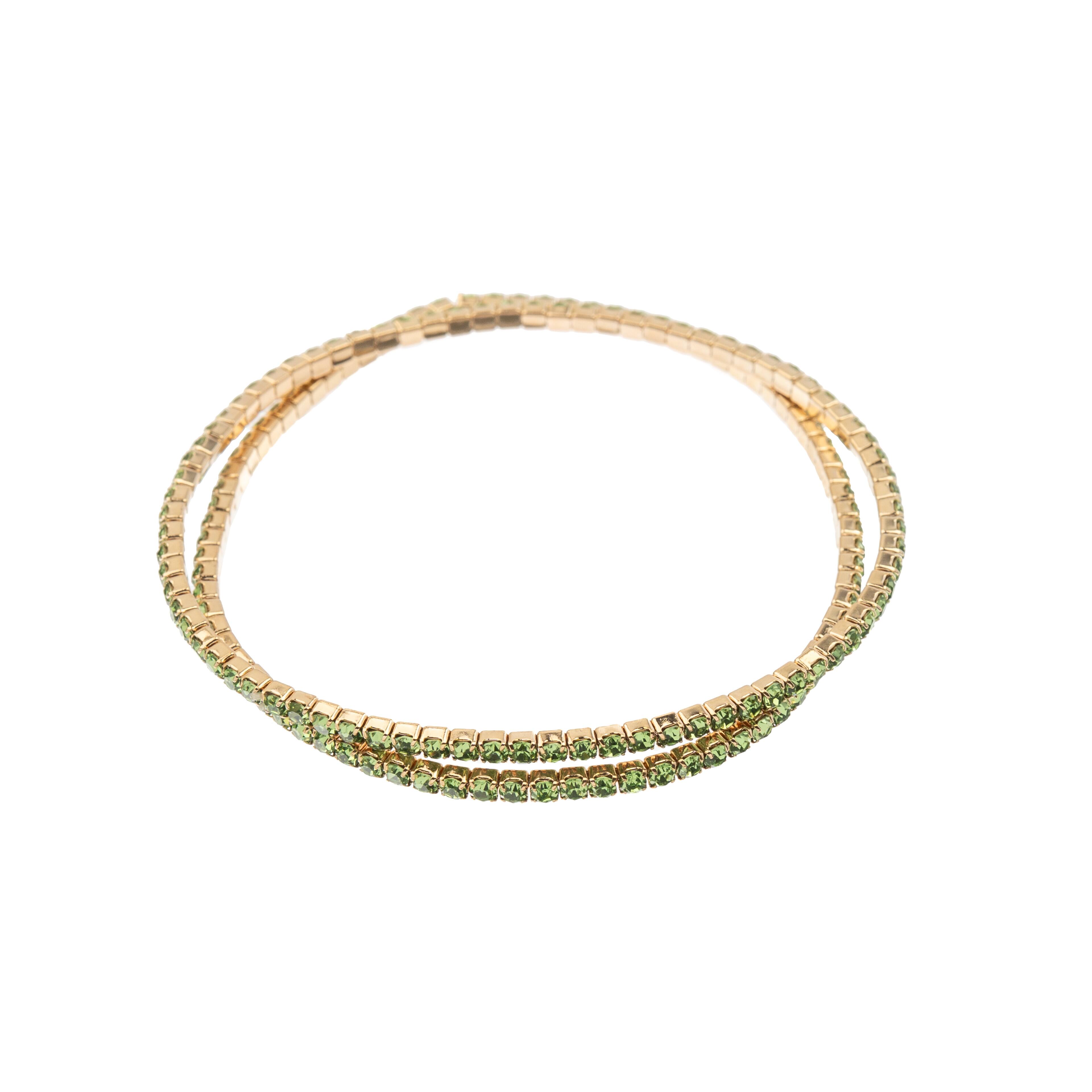 Bracelets dor&#xE9;s &#xE0; strass couleur p&#xE9;ridot pour bijoux faits soi-m&#xEA;me de Crystal Lane, 2&#xA0;unit&#xE9;s