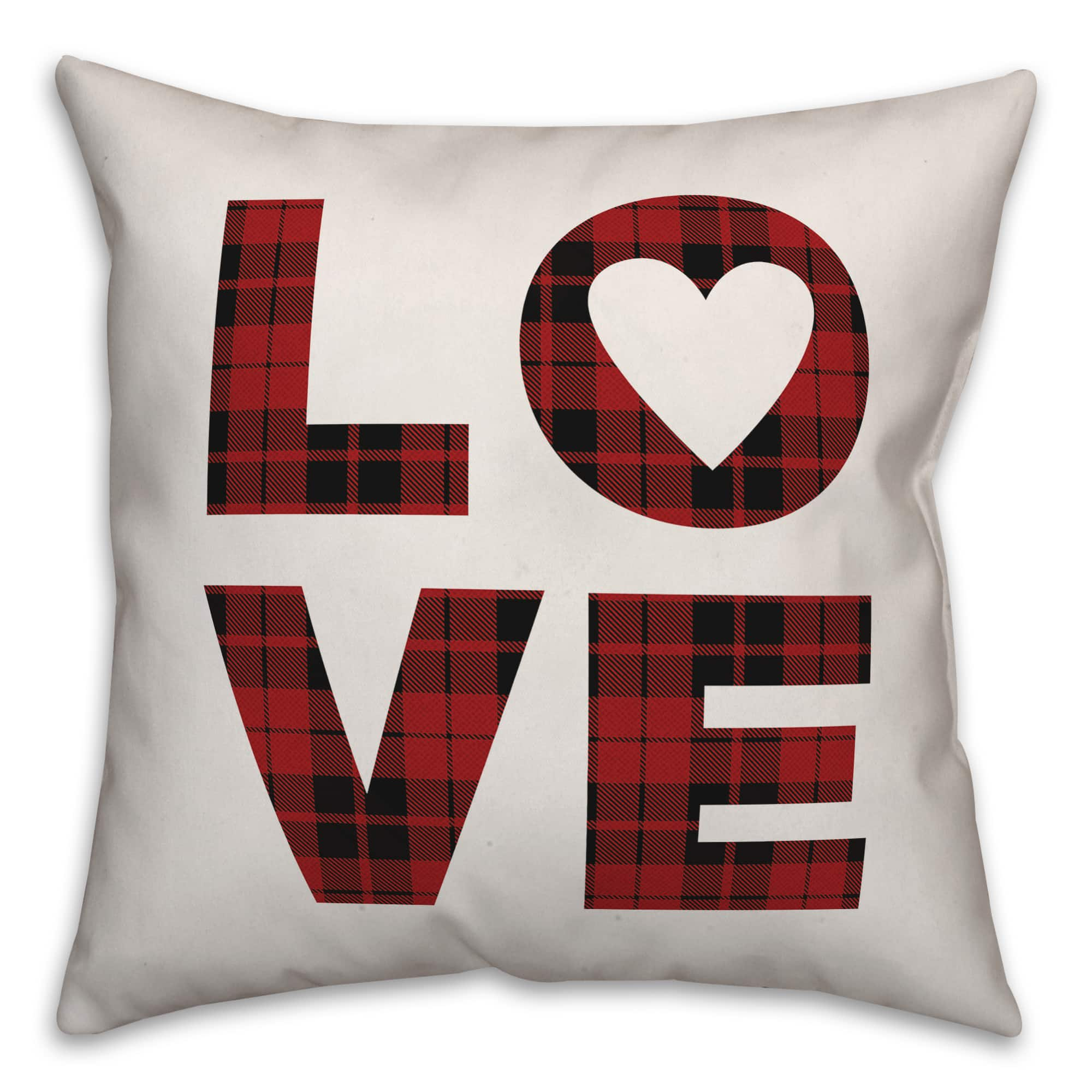 Love Plaid Throw Pillow | Michaels