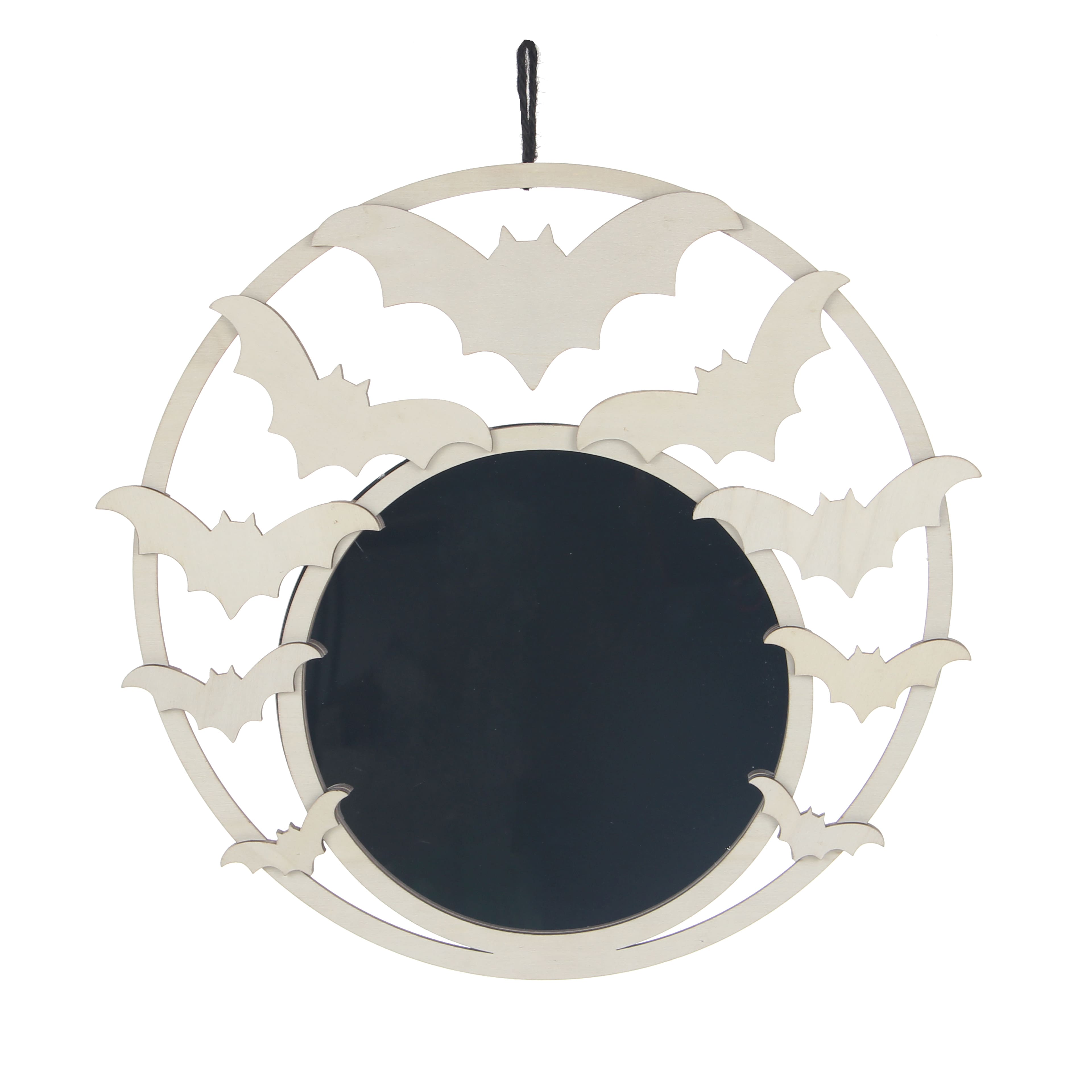 15.5&#x22; DIY Bat Mirror Hanging Wood D&#xE9;cor by Make Market&#xAE;