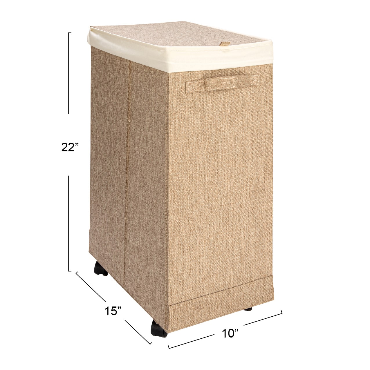 Household Essentials Narrow Collapsible Laundry Hamper with Liner & Lid