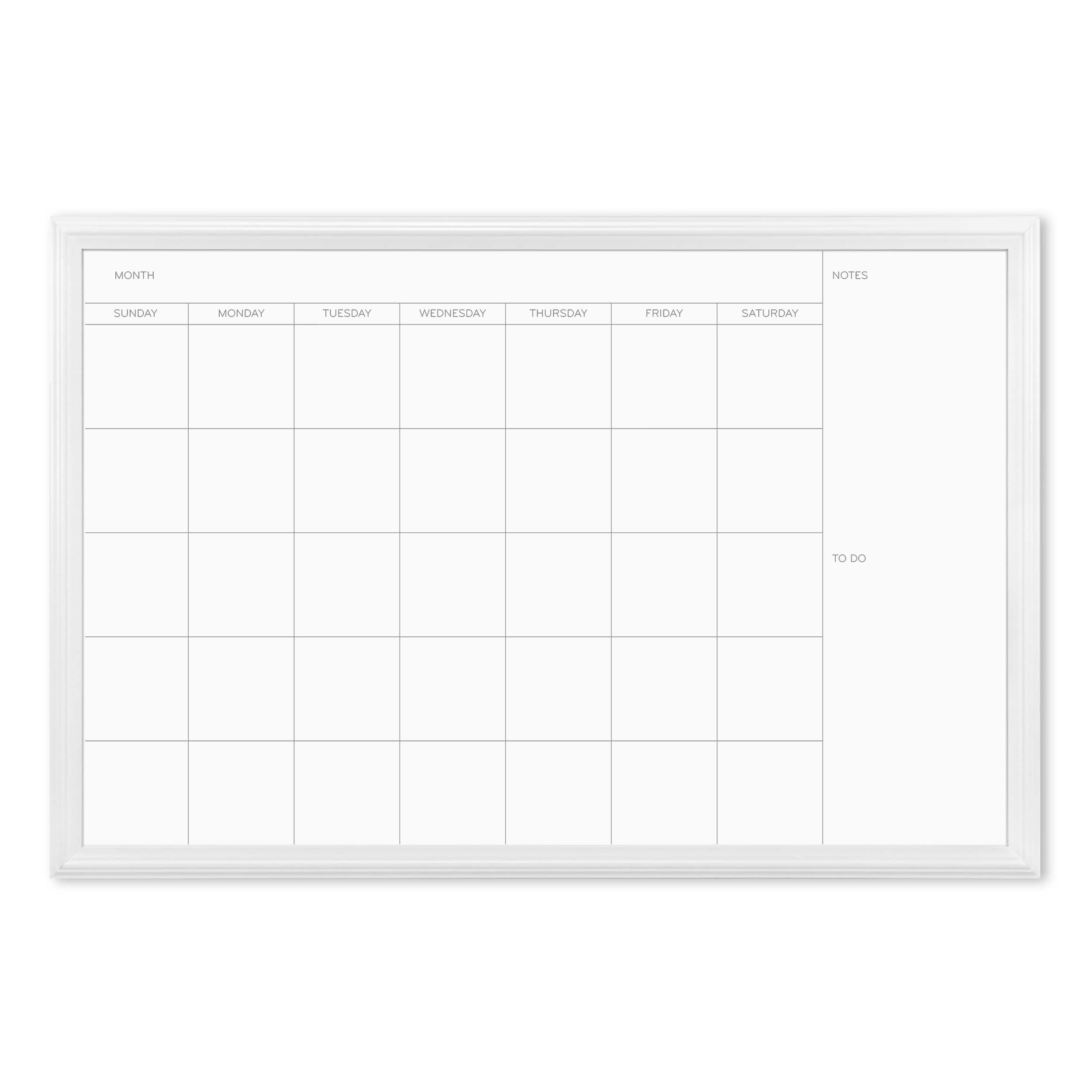 Modern Style Dry Erase White Board Calendar Framed for Kitchen