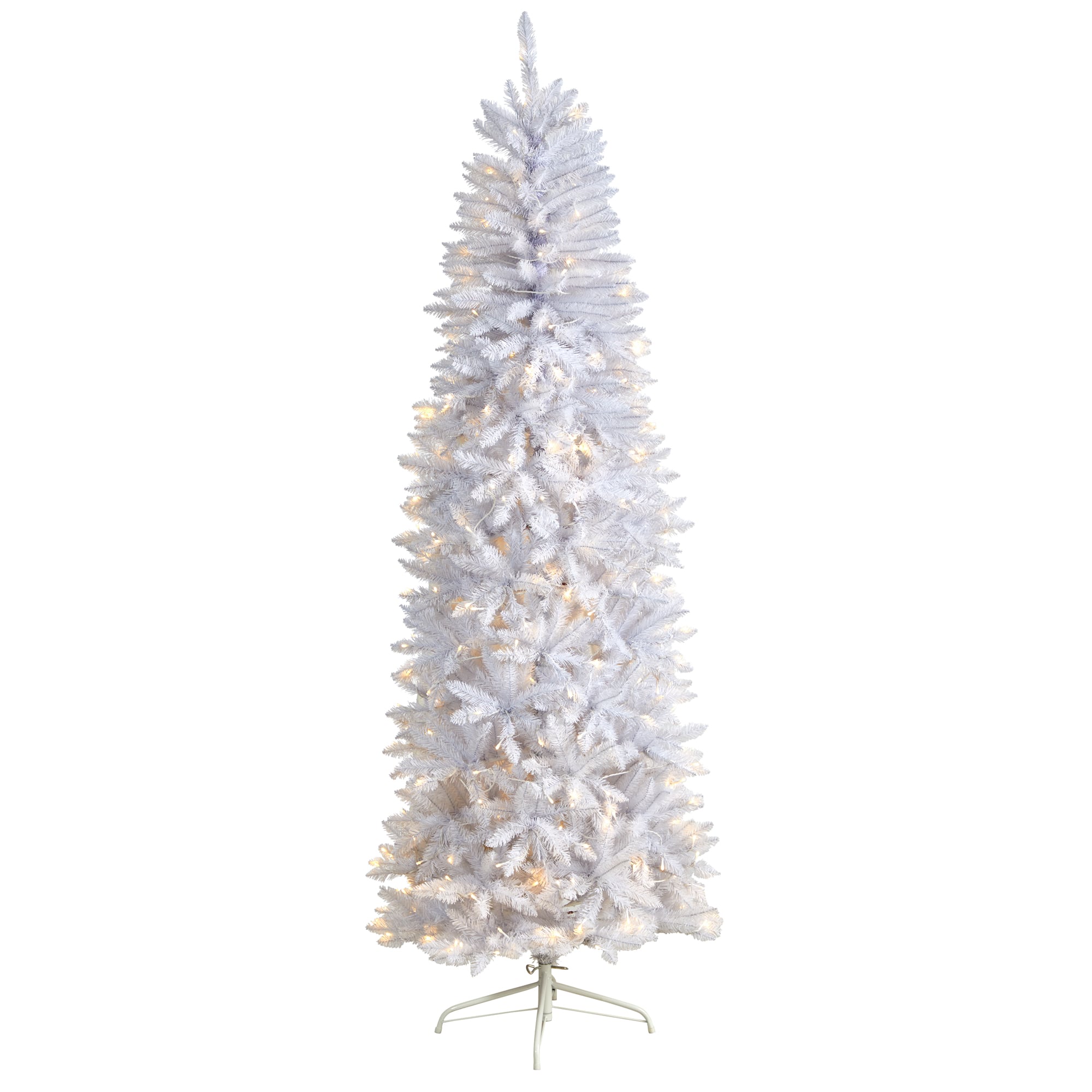 7ft. Pre-Lit White Artificial Christmas Tree, Warm White LED Lights
