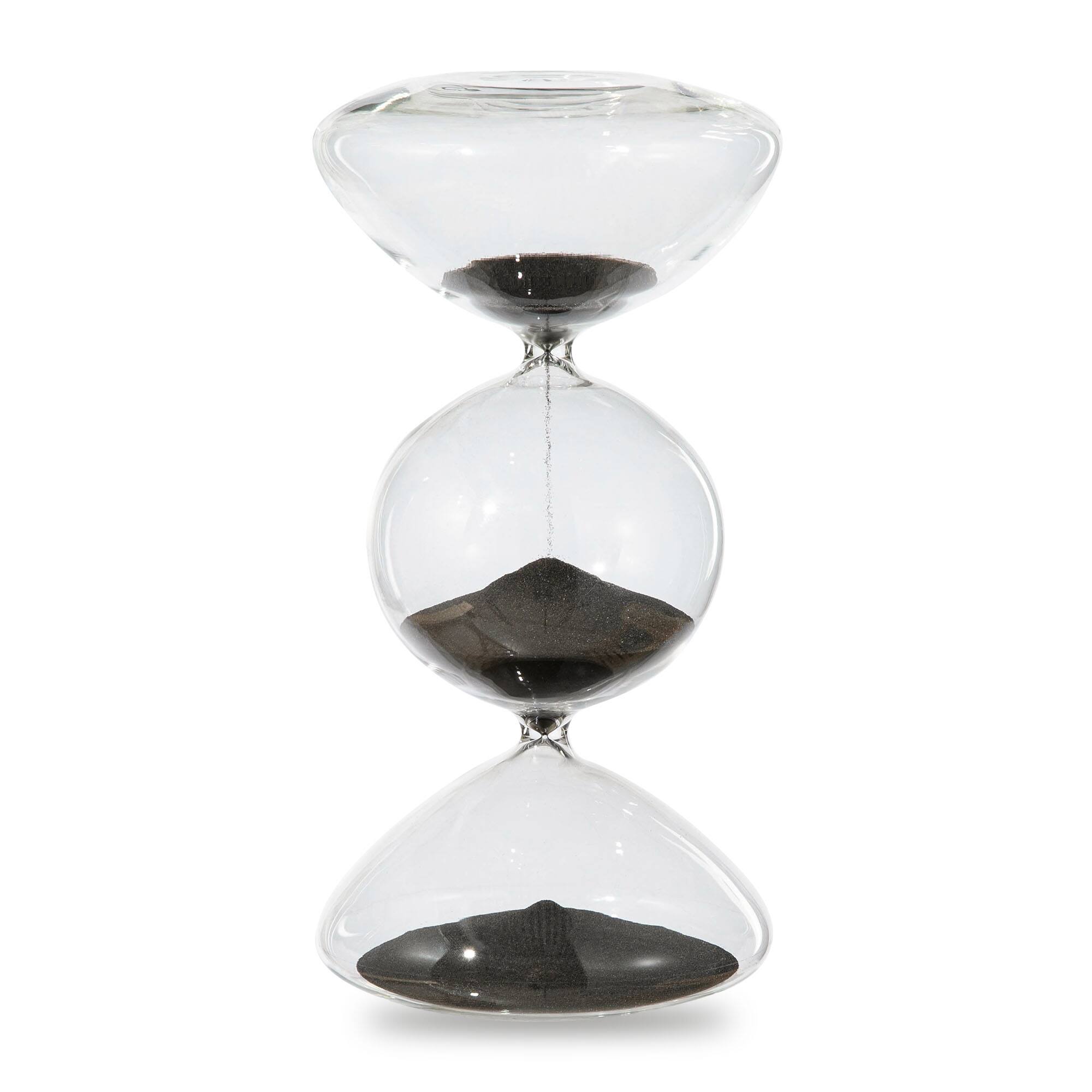 Glitzhome® 10.25" Modern Tri-Layer Hourglass with Black Sand