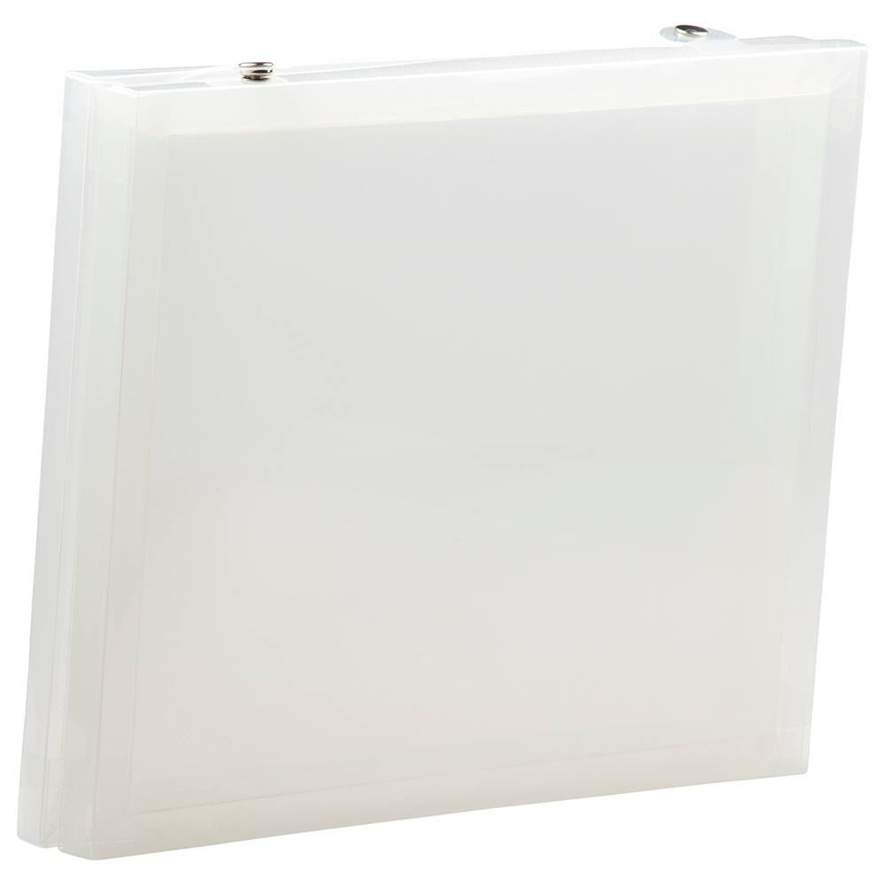 JAM Paper Clear Grid Plastic Two Pocket Portfolio with Snap Closure 11" x 13"