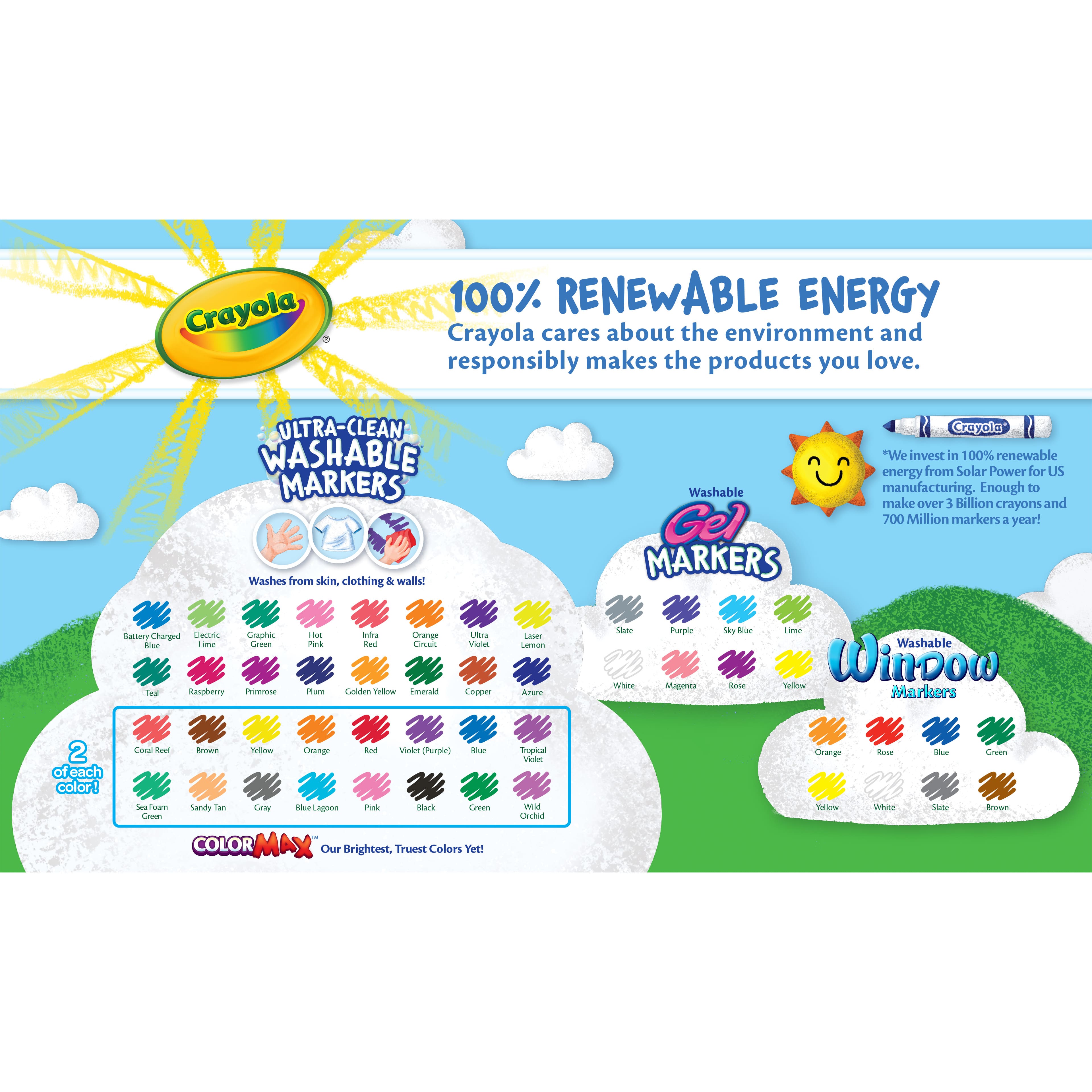 Crayola&#xAE; Broad Line Washable Markers Variety Pack, 64ct