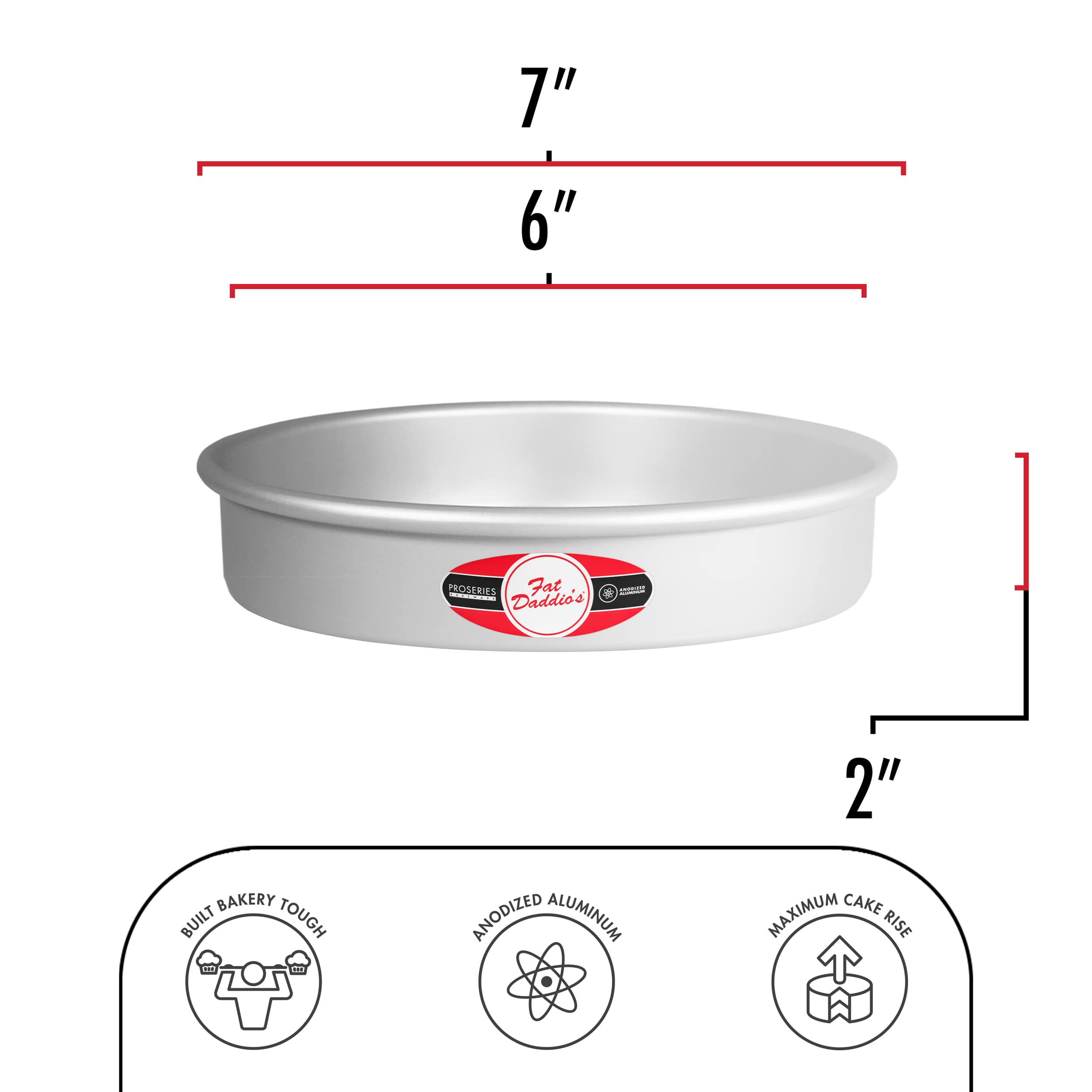 6 Pack: Fat Daddio&#x27;s&#xAE; Pro Series Bakeware Anodized Aluminum Round Cake Pan