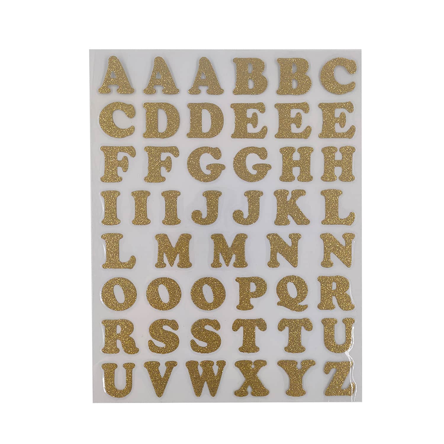 12 Packs: 48 ct. (576 total) 1&#x22; Iron-On Gold Glitter Letters by Imagin8&#x2122;