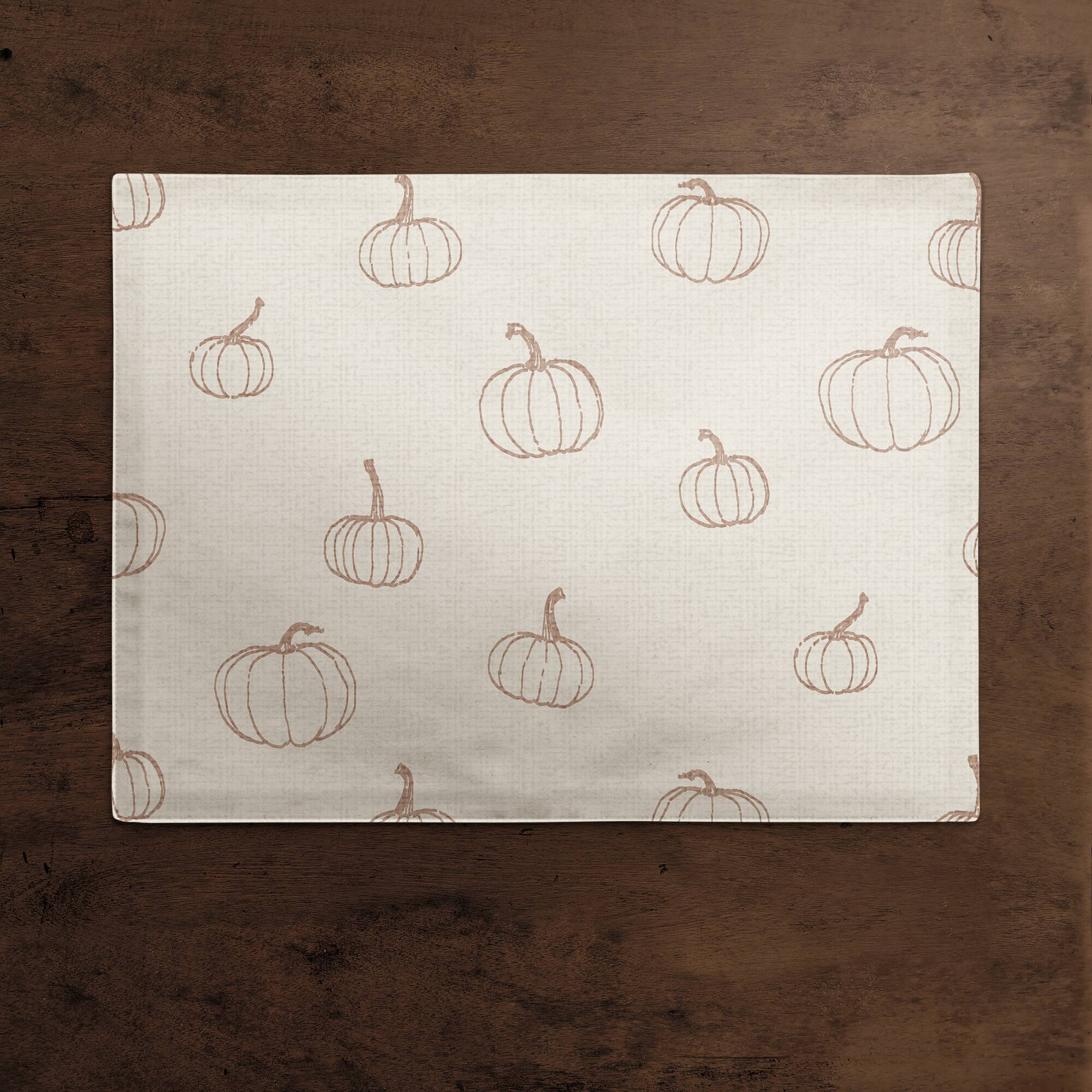 Dusty Rose Mini Pumpkin Pattern Cotton Twill Placemat