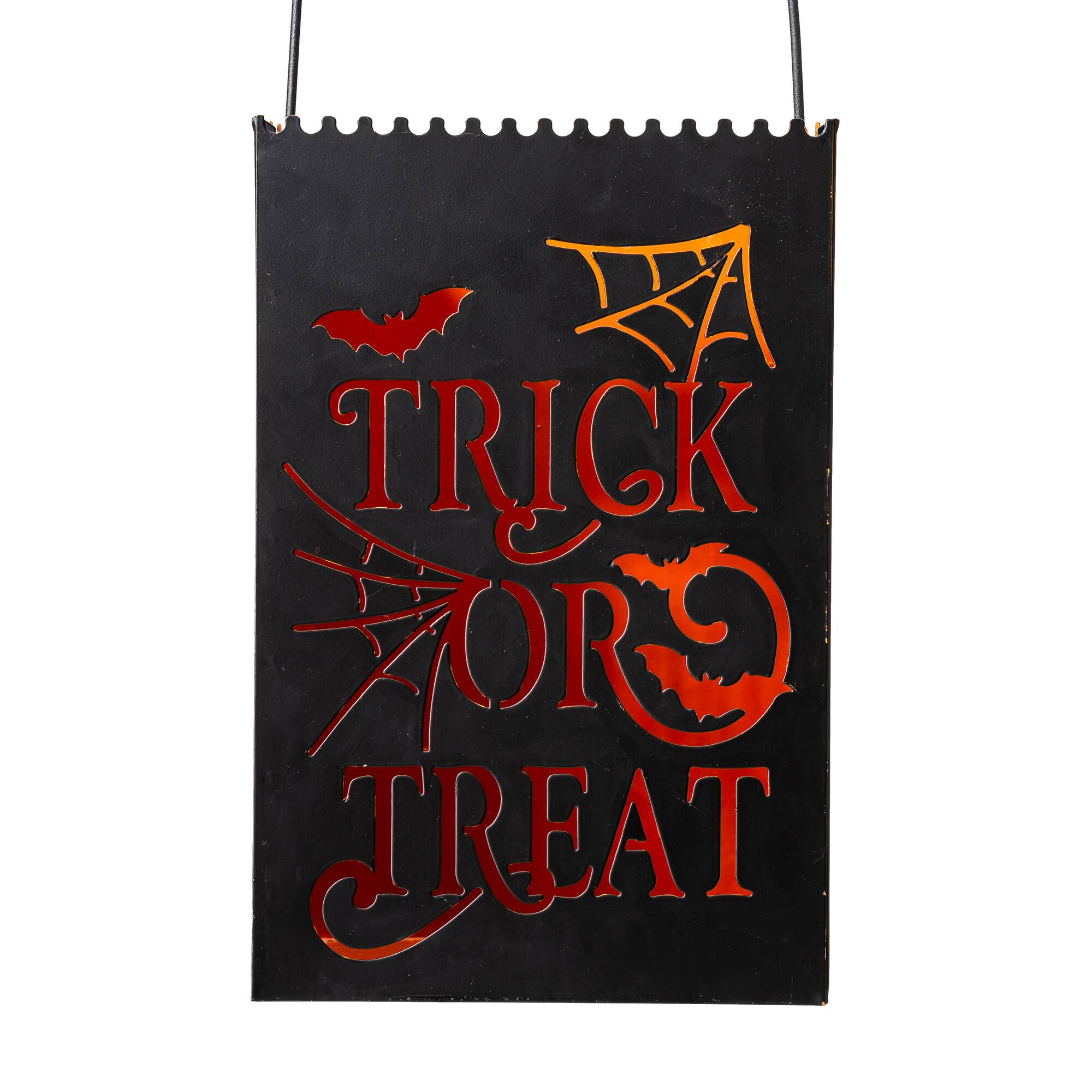 Glitzhome® Halloween Trick or Treat Metal Bucket Set