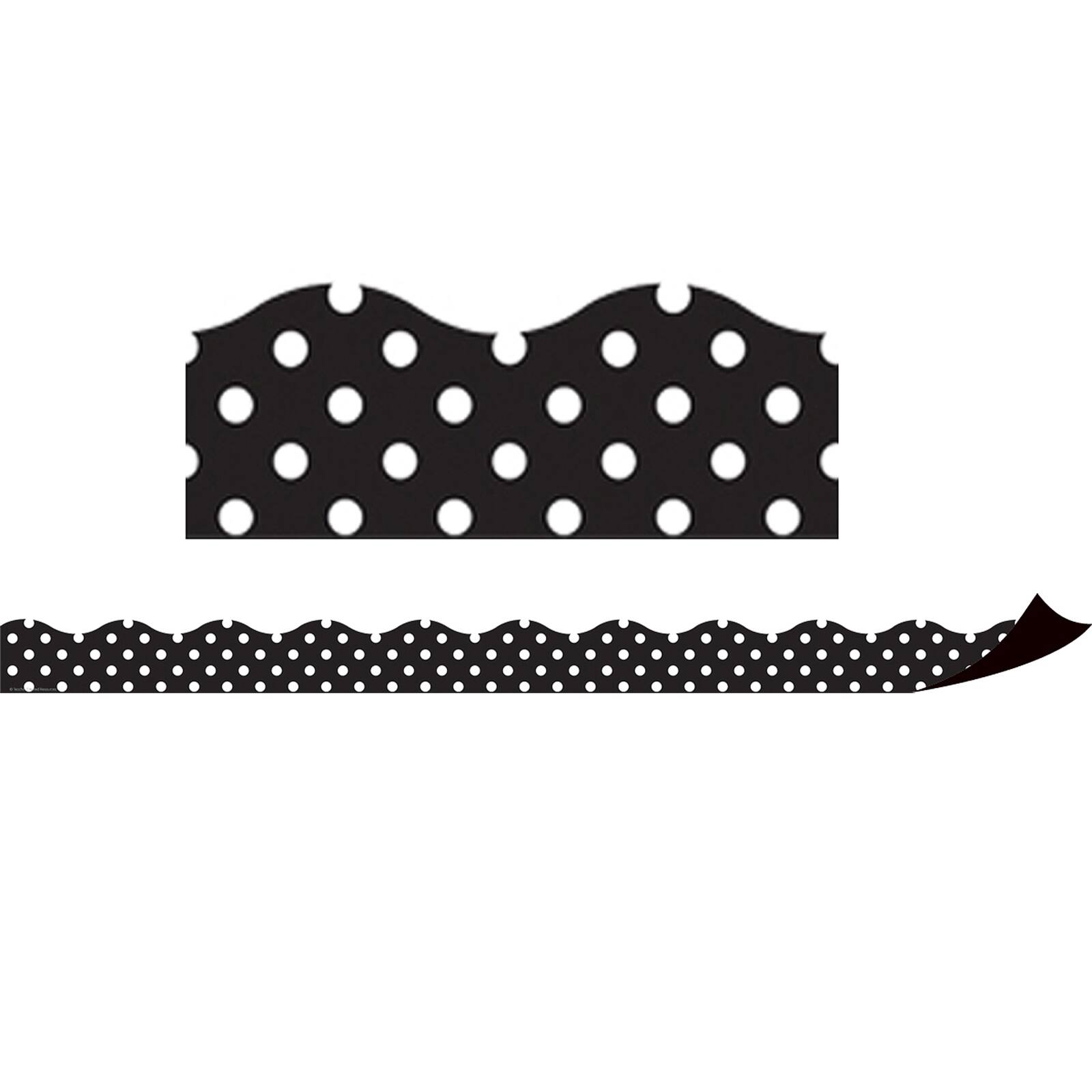 Teacher Created Resources&#xAE; Black Polka Dots Magnetic Borders, 72ft.