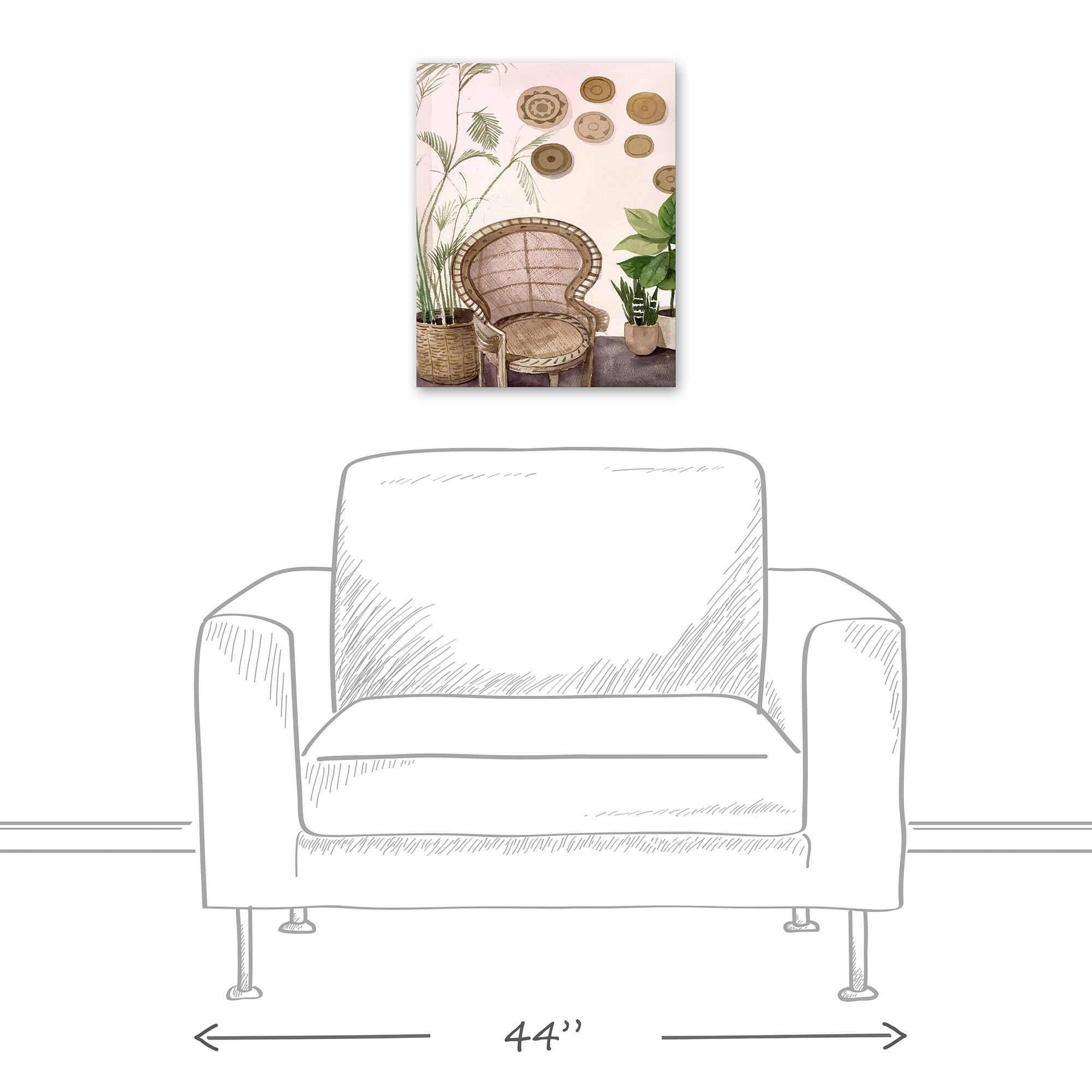 Peacock Chair 16" x 20" Canvas Wall Art