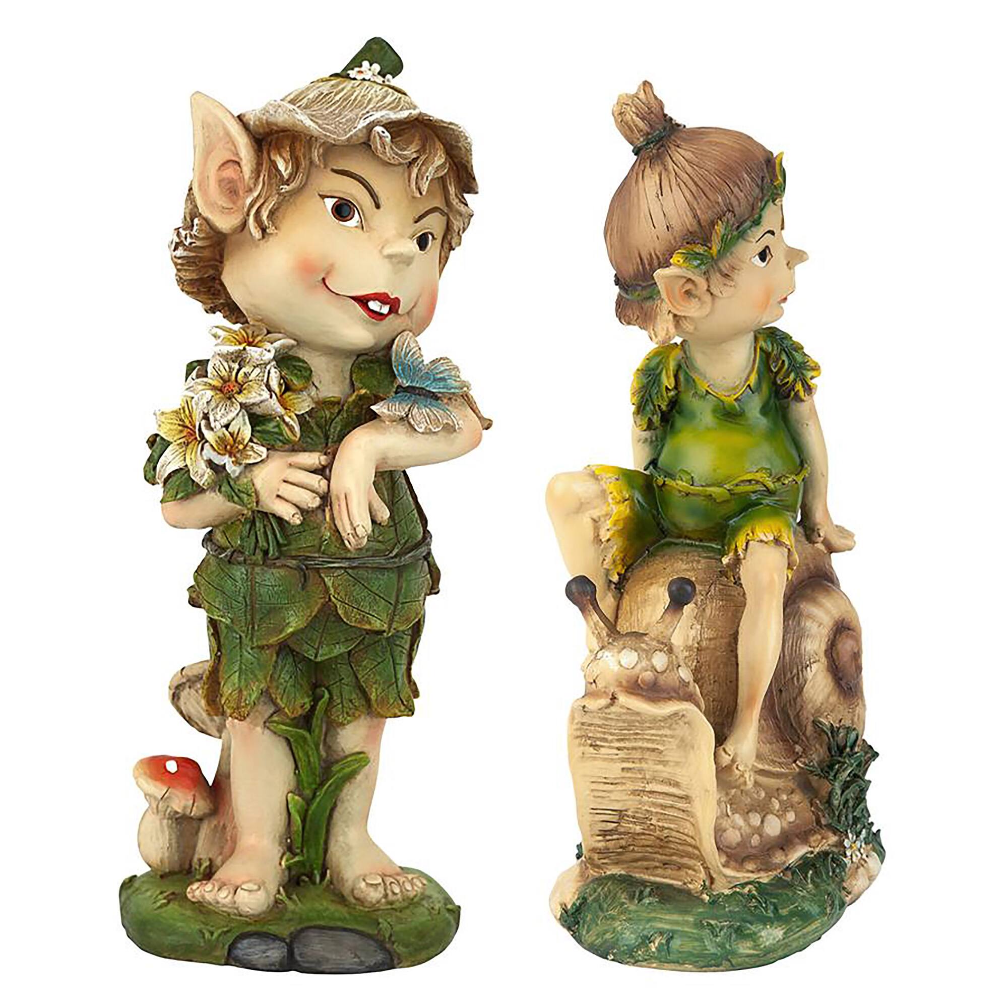 Design Toscano Pixie Pete Elfin Gnome Garden Statue Set