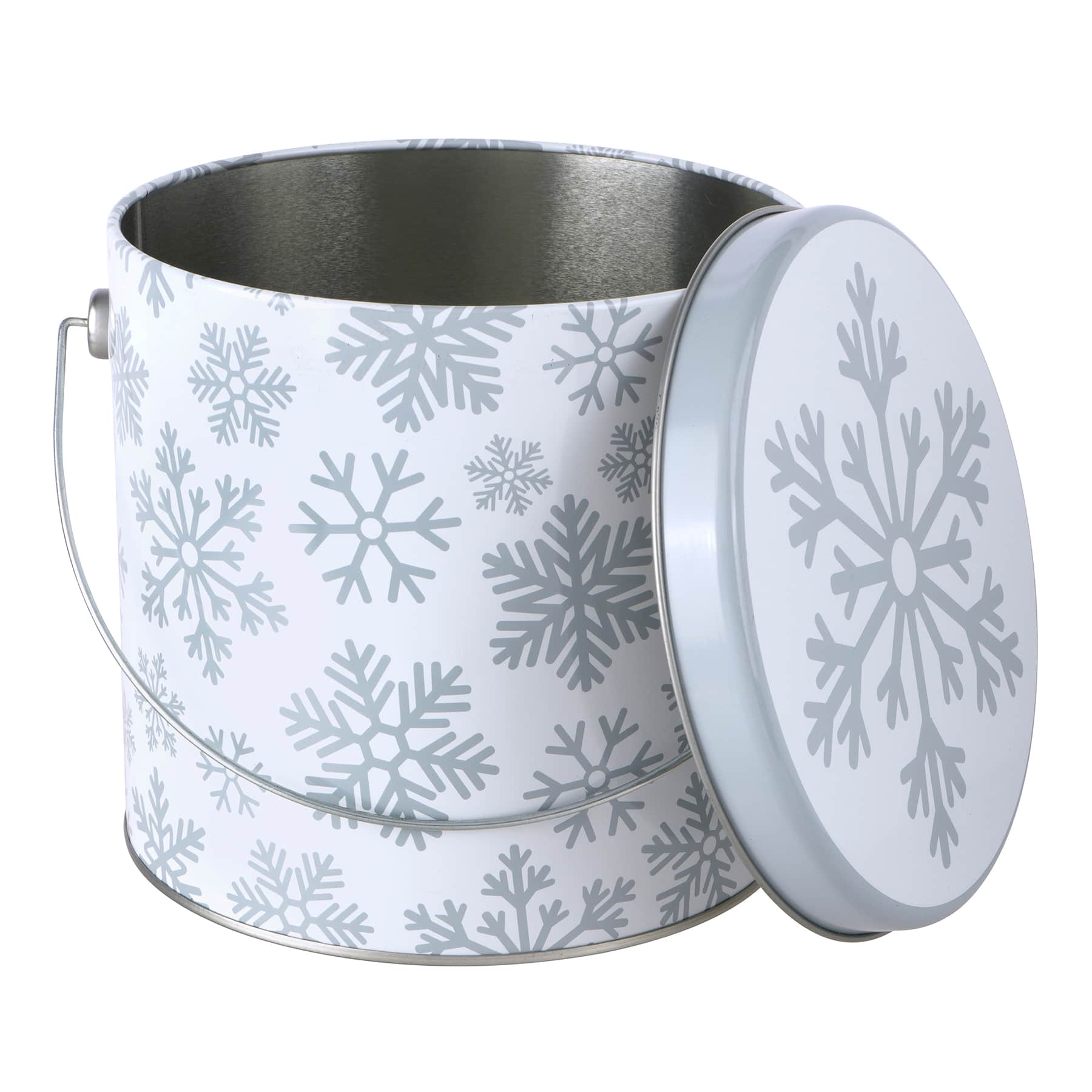 5.75" Snowflake Tin Canister with Handle by Makery™