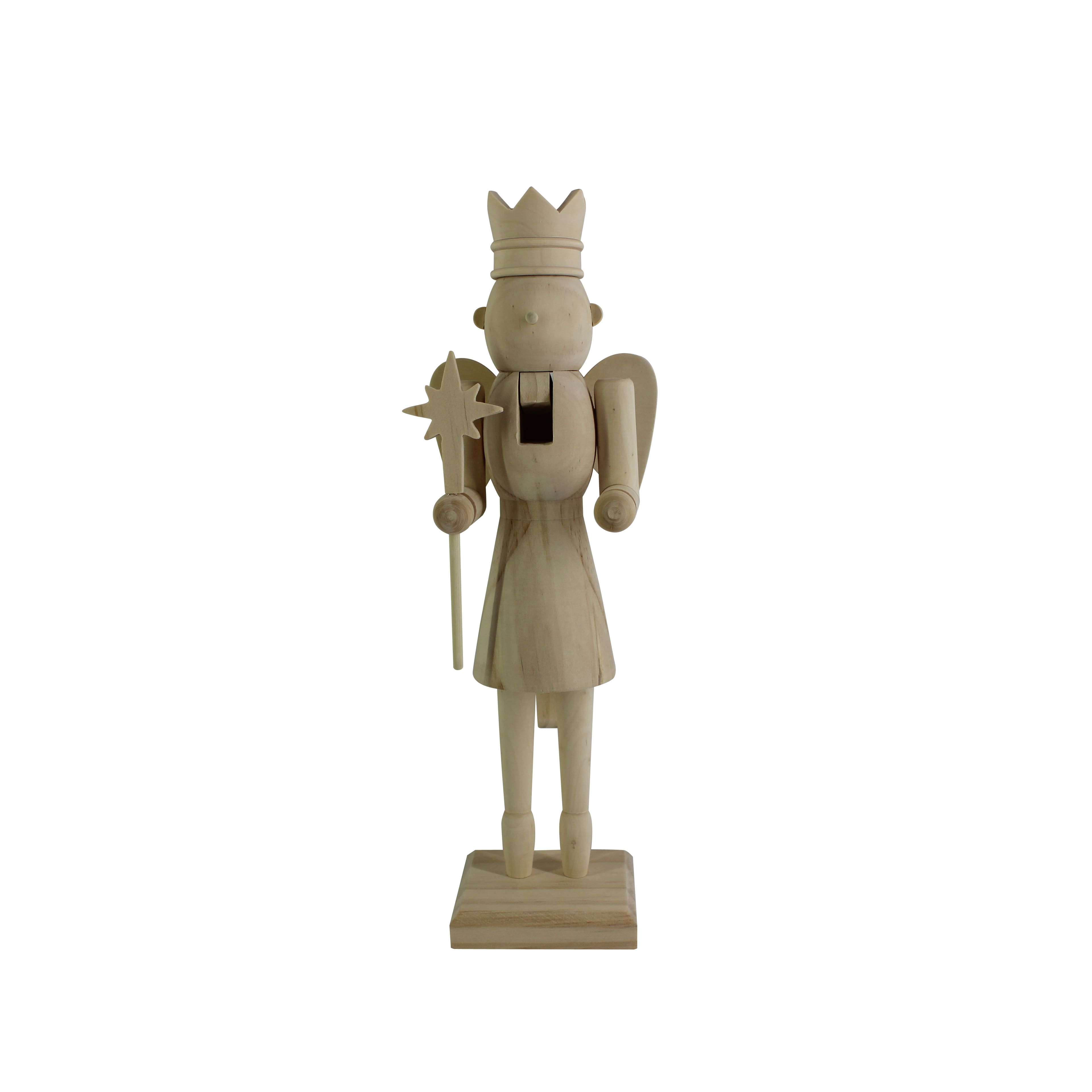 14&#x22; Angel DIY Pinewood Nutcracker by Make Market&#xAE;