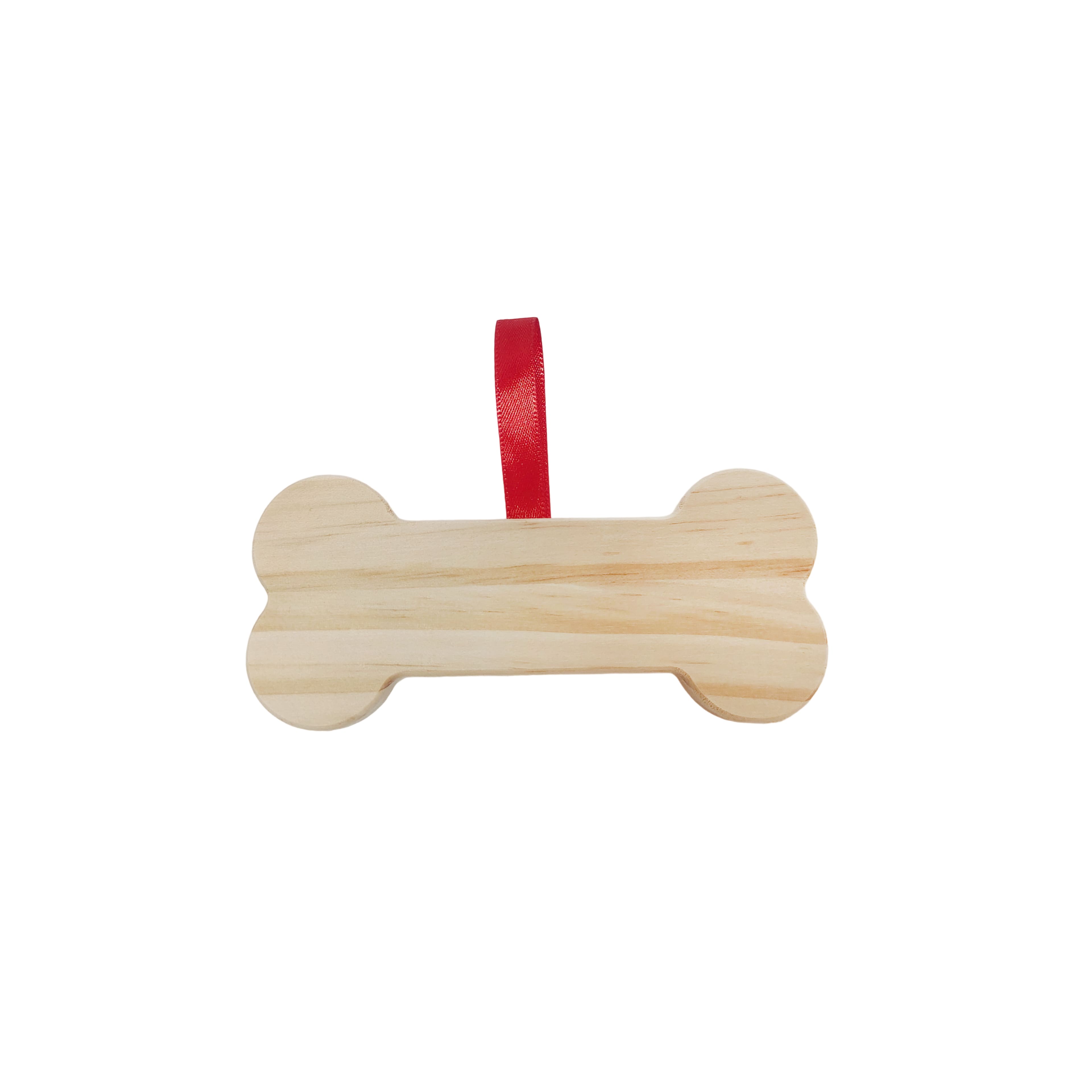5&#x22; Dog Bone DIY Pinewood Ornament by Make Market&#xAE;