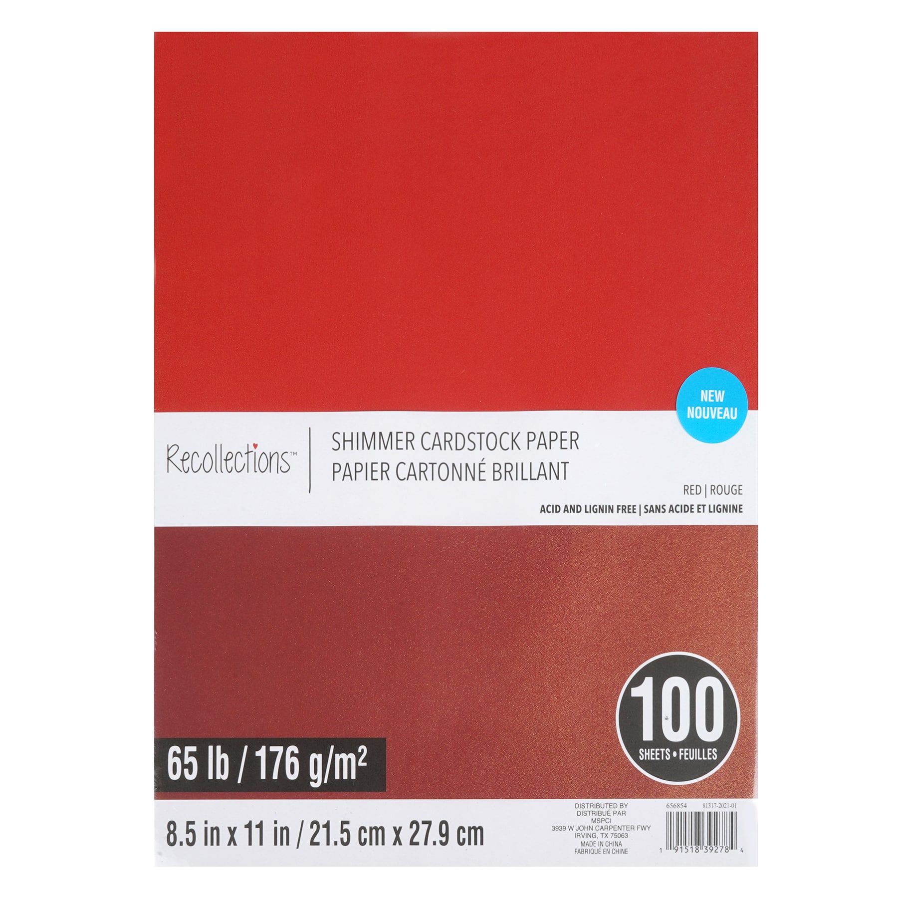 Red Shimmer 8.5 x 11 Cardstock Paper by Recollections 100 Sheets | Michaels