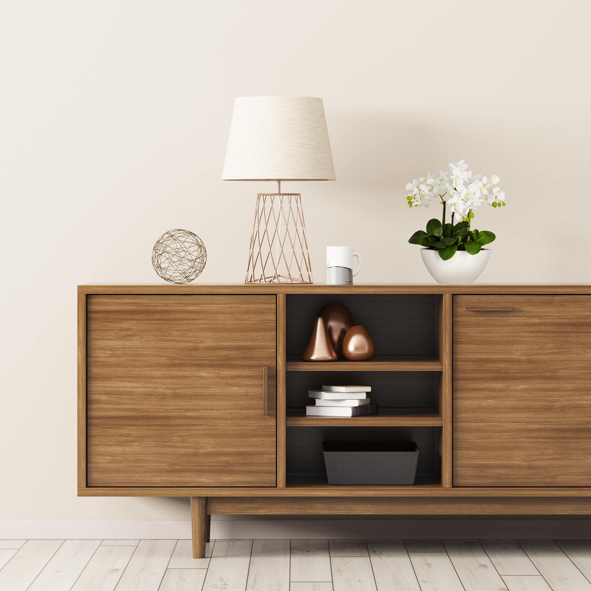 15" Phalaenopsis Arrangement in White Bowl Vase