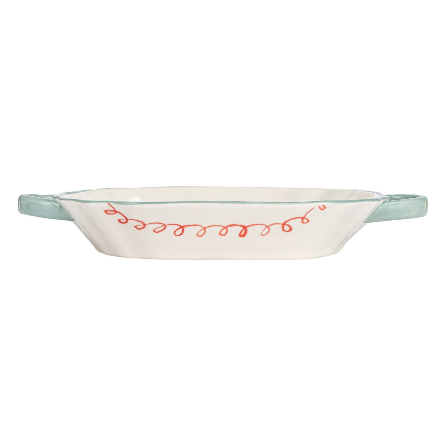 Hello Honey&#xAE; 9.5&#x22; White Stoneware Plates with Handles Set