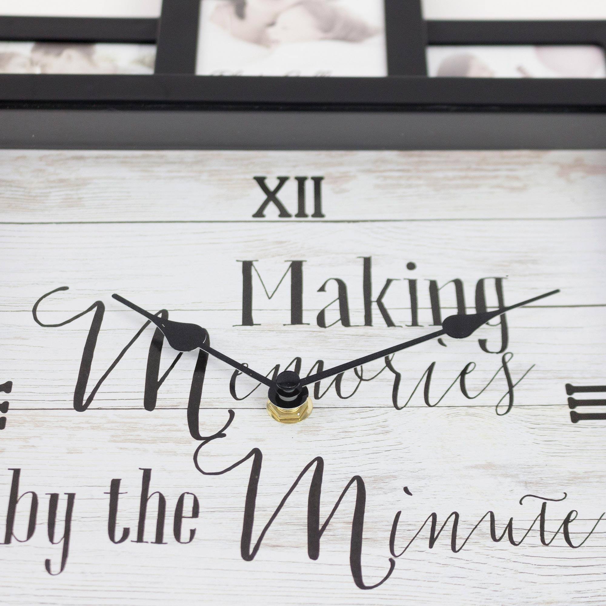 Black &#x22;Memories by the Minute&#x22; Picture Frame Wall Collage Clock