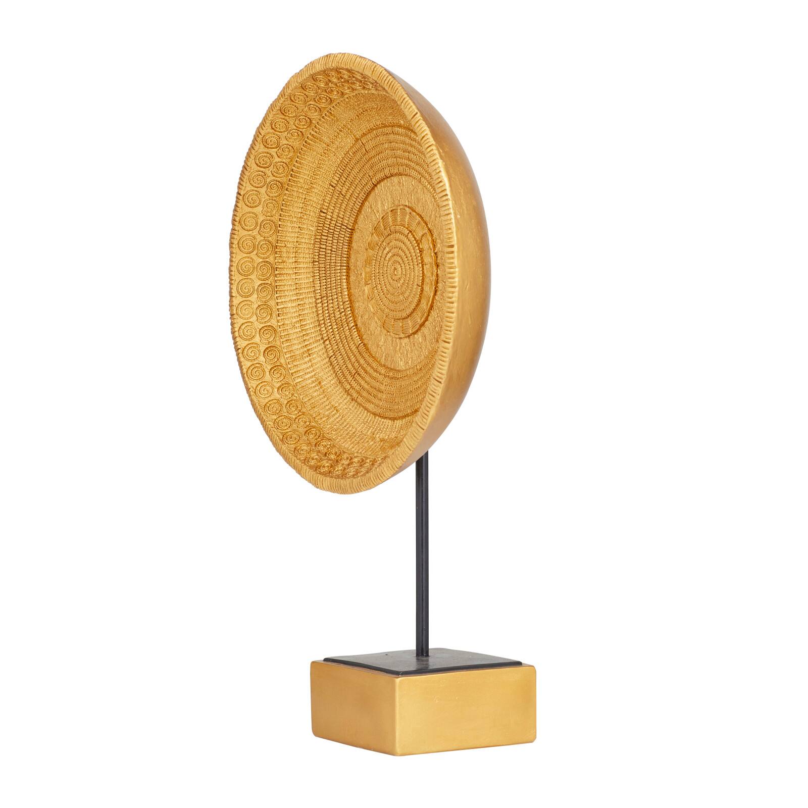 Gold Polystone Glam Sculpture, 20&#x22; x 13&#x22; x 6&#x22;