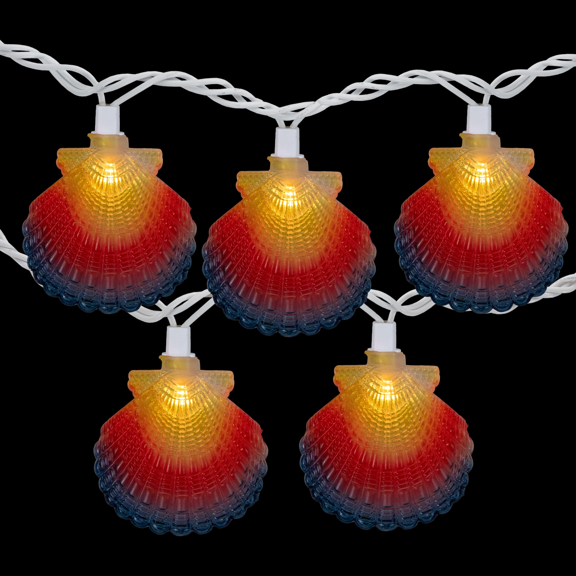 10ct. Multicolored Seashell Patio String Lights