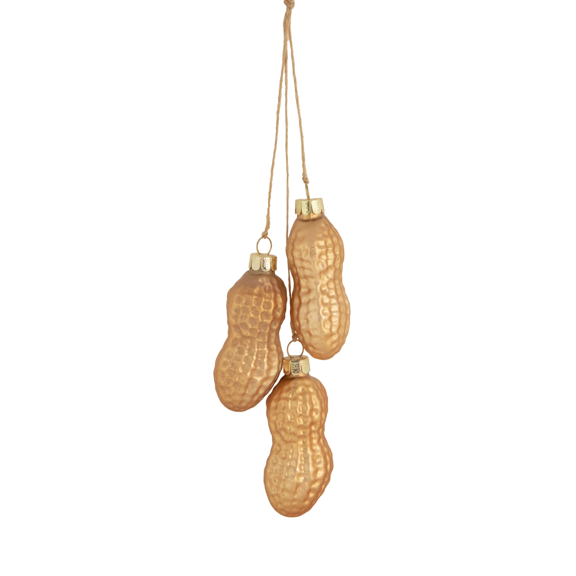 Gold &#x26; Bronze Glass Peanut Cluster Christmas Ornament