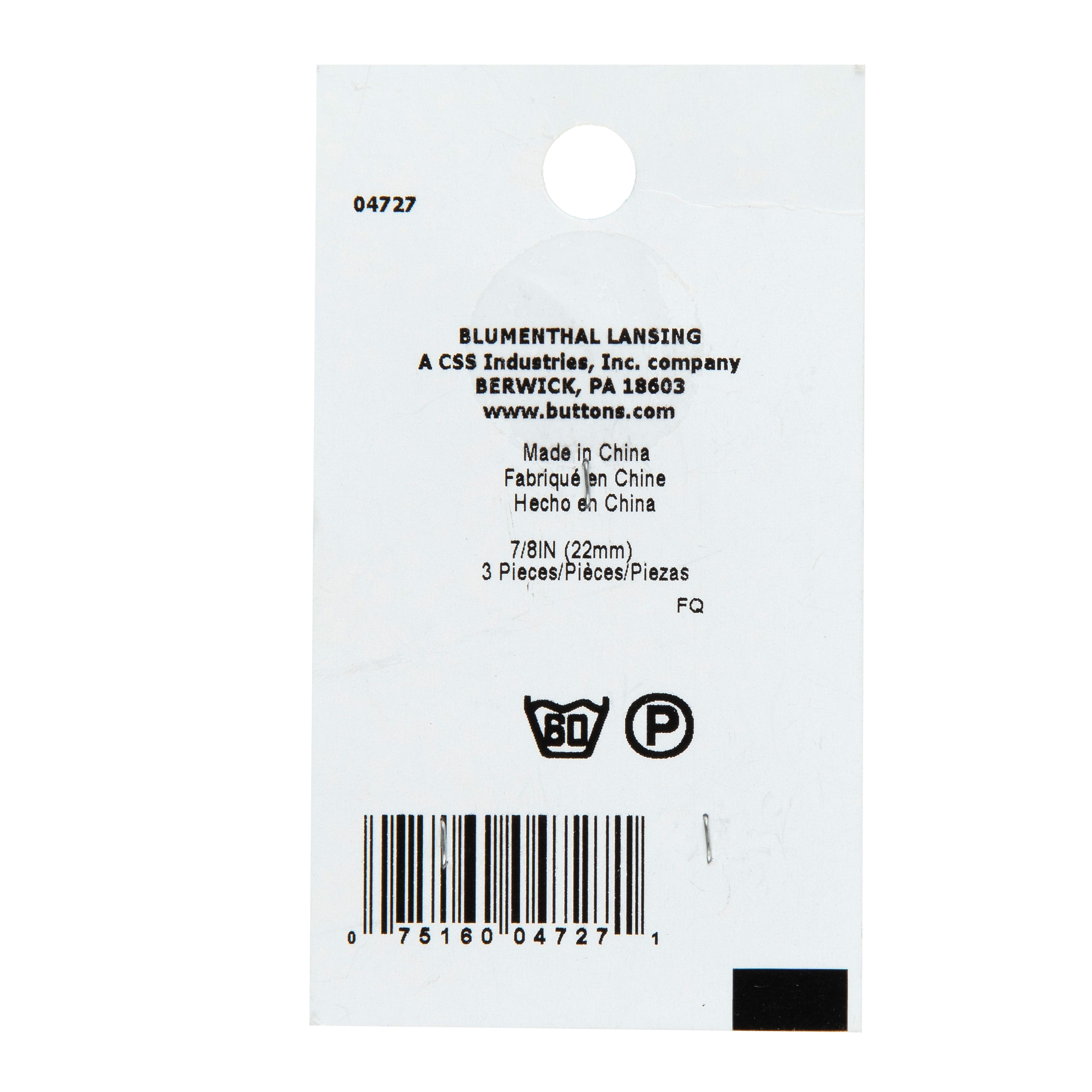 LaMode 7/8&#x22; Translucent 4-Hole Buttons, 3ct.