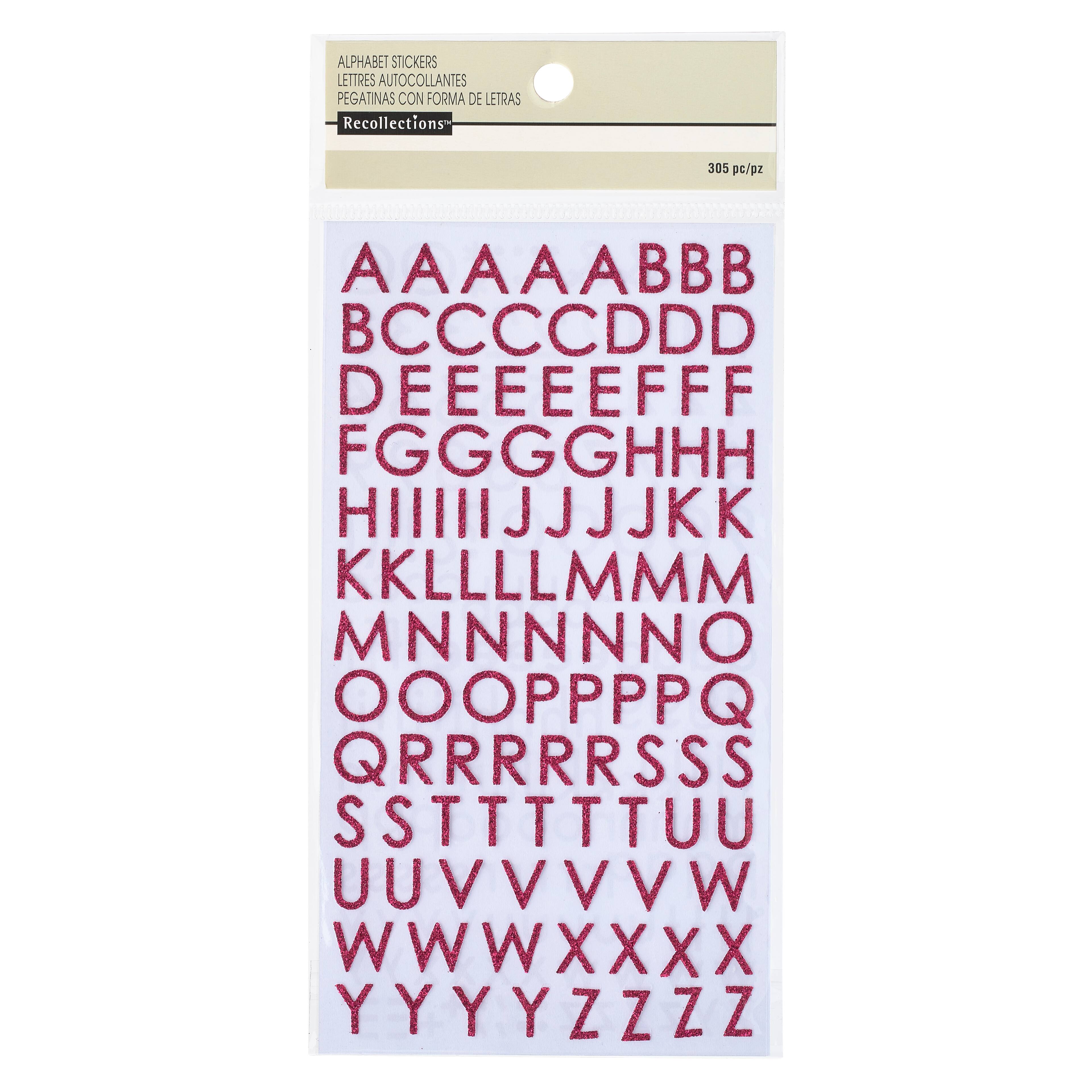 12 Pack: Glitter Block Alphabet Stickers by Recollections&#x2122;