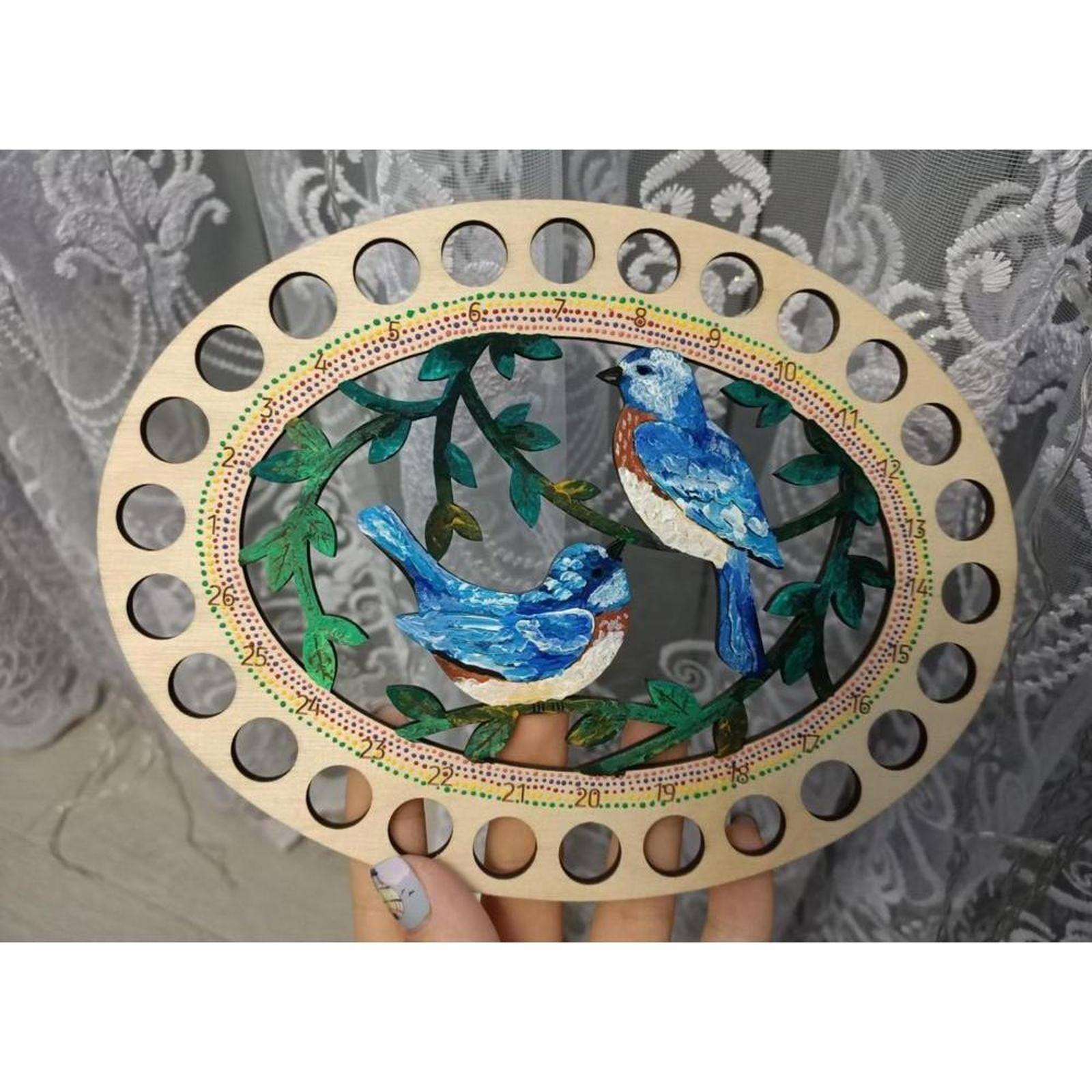 MP Studia OP-055 Birds and Tree Plywood Thread Organizer