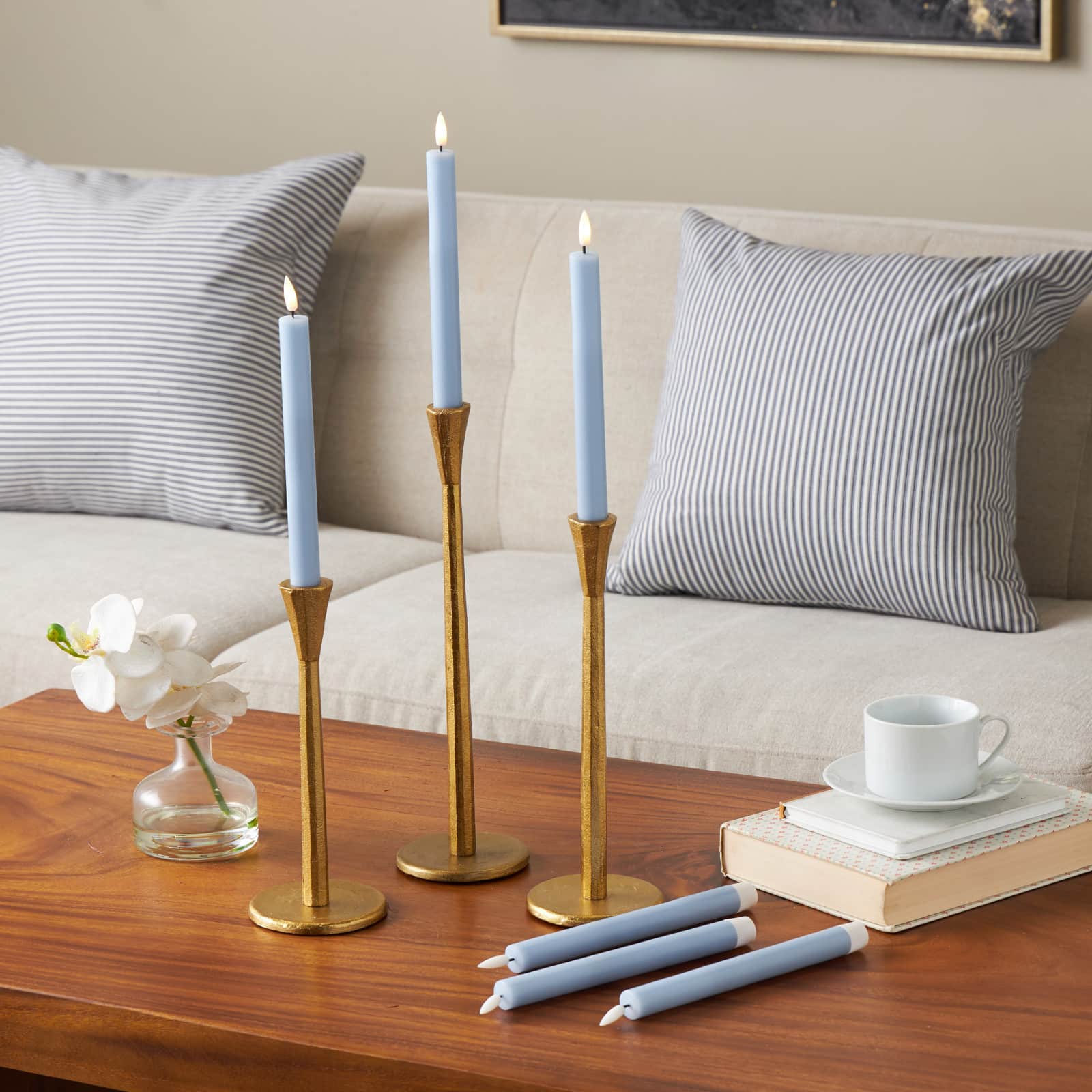 10&#x22; Flameless Wax Candles with Remote Control, 6ct.
