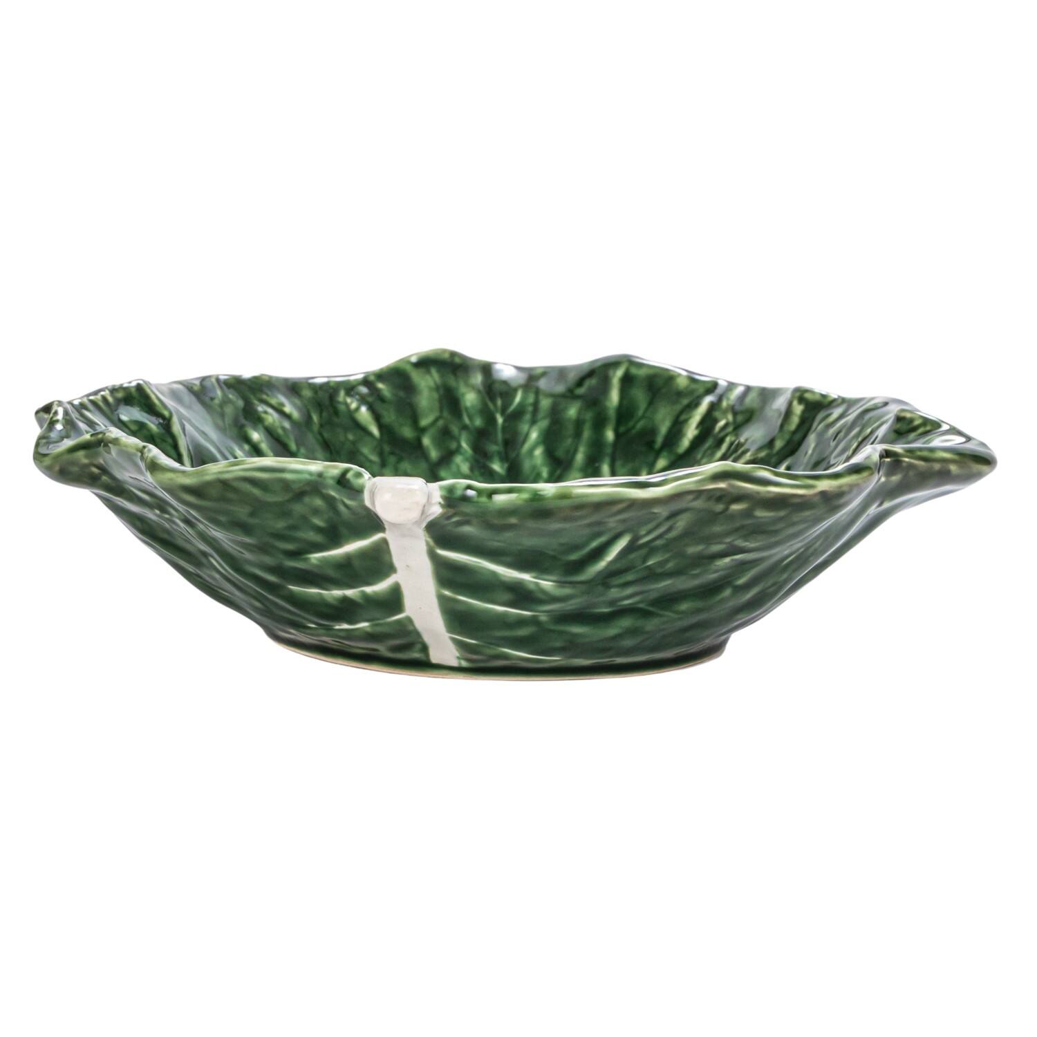 Hello Honey&#xAE; 9&#x22; Green Hand-Painted Embossed Stoneware Cabbage Bowls, 4ct.