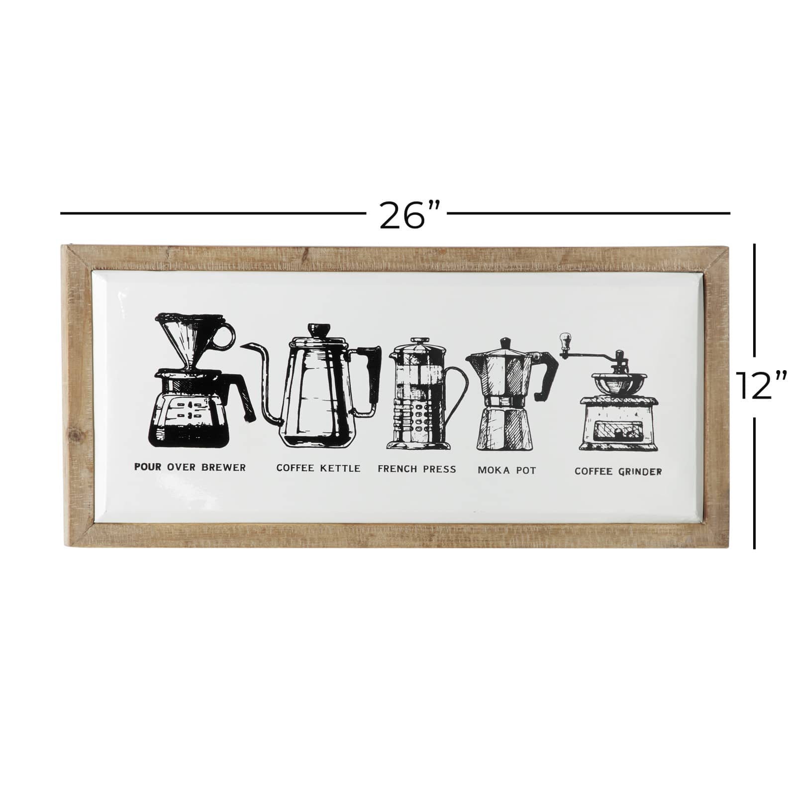 White Vintage Coffee Sign Wood Wall D&#xE9;cor