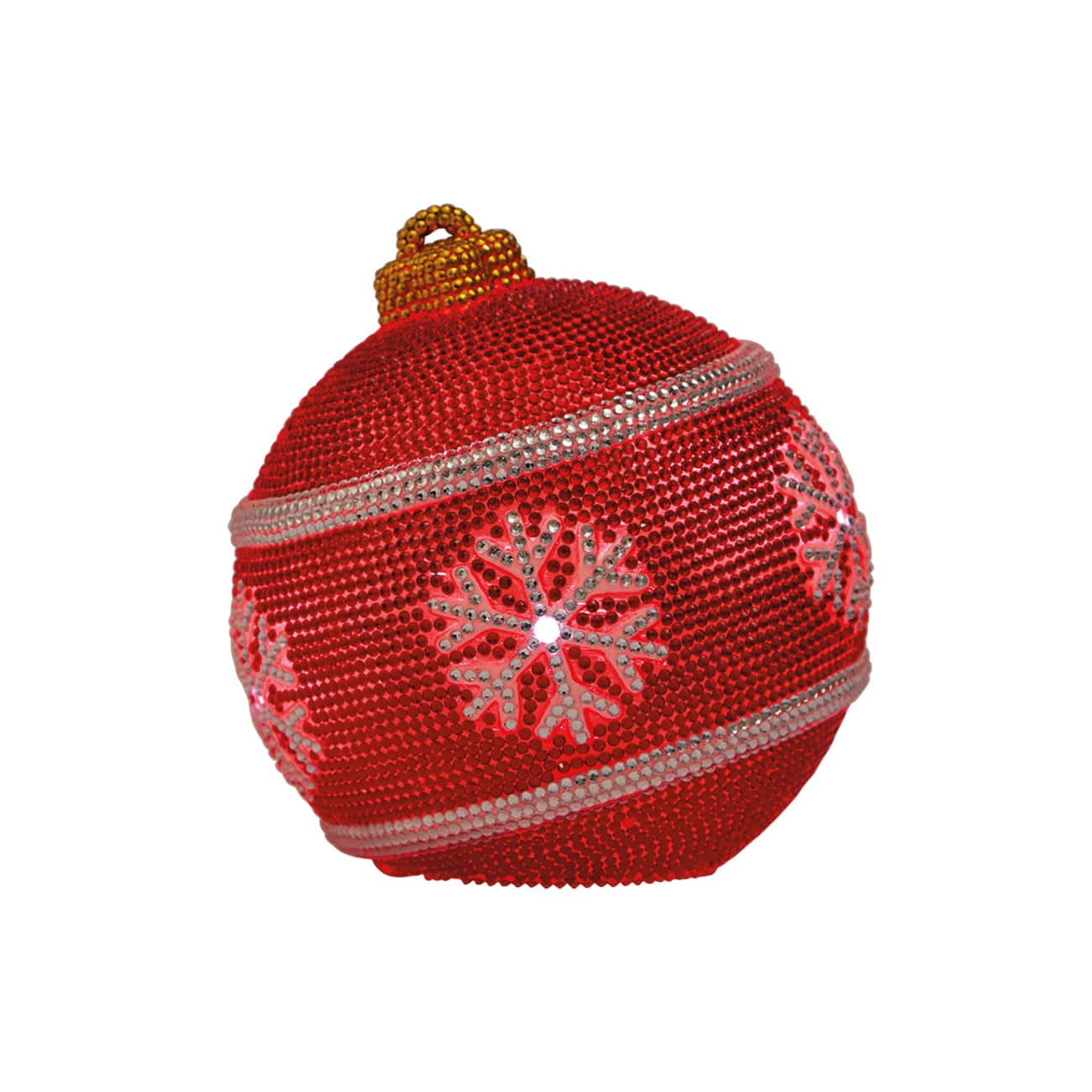 5.5&#x22; Red &#x26; White Ball Ornament LED 3D Diamond Art Kit by Make Market&#xAE;