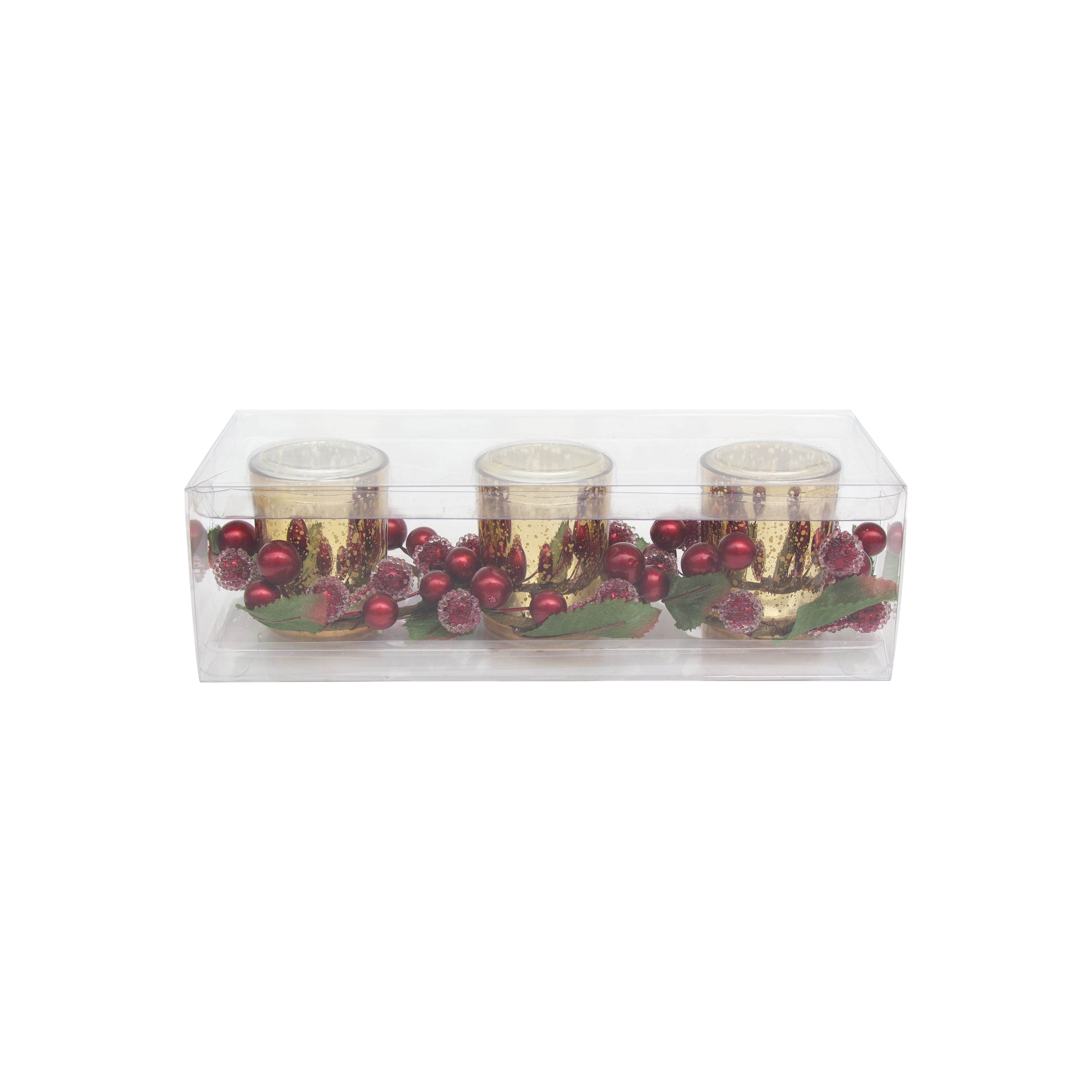 5oz. Scented Votive Candles with Decorative Berry Candle Rings, 3ct. by Ashland&#xAE;