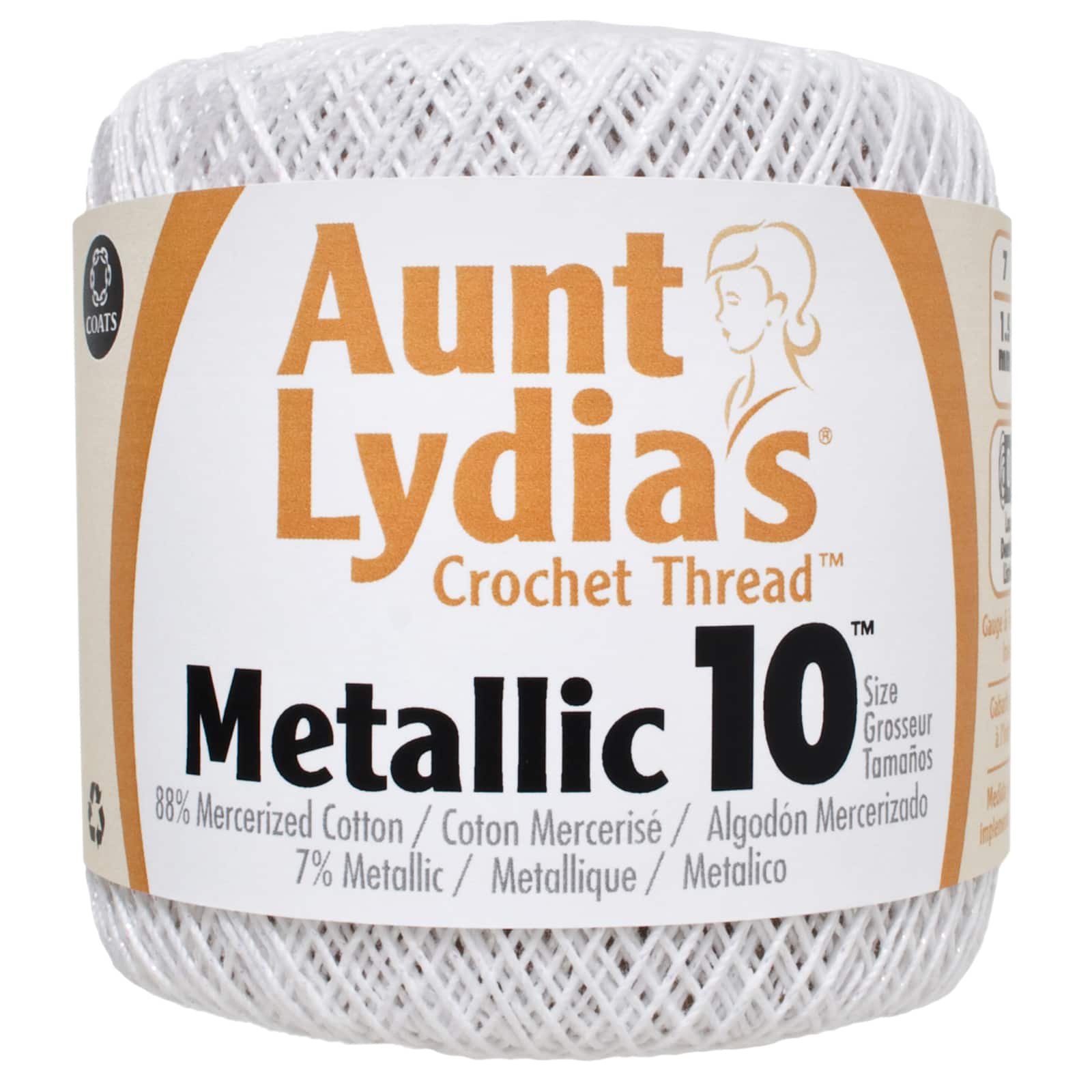 Buy in Bulk - 15 Pack: Aunt Lydia's® Metallic White Pearl Crochet