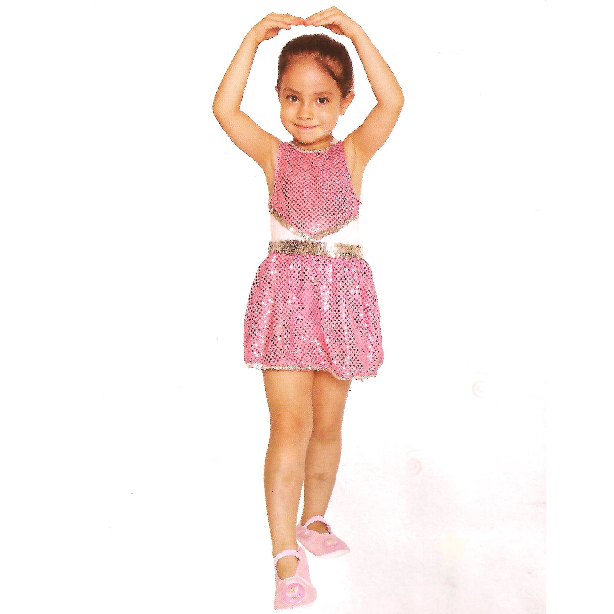 Large Pink &#x26; Silver Ballerina Girl&#x27;s Costume