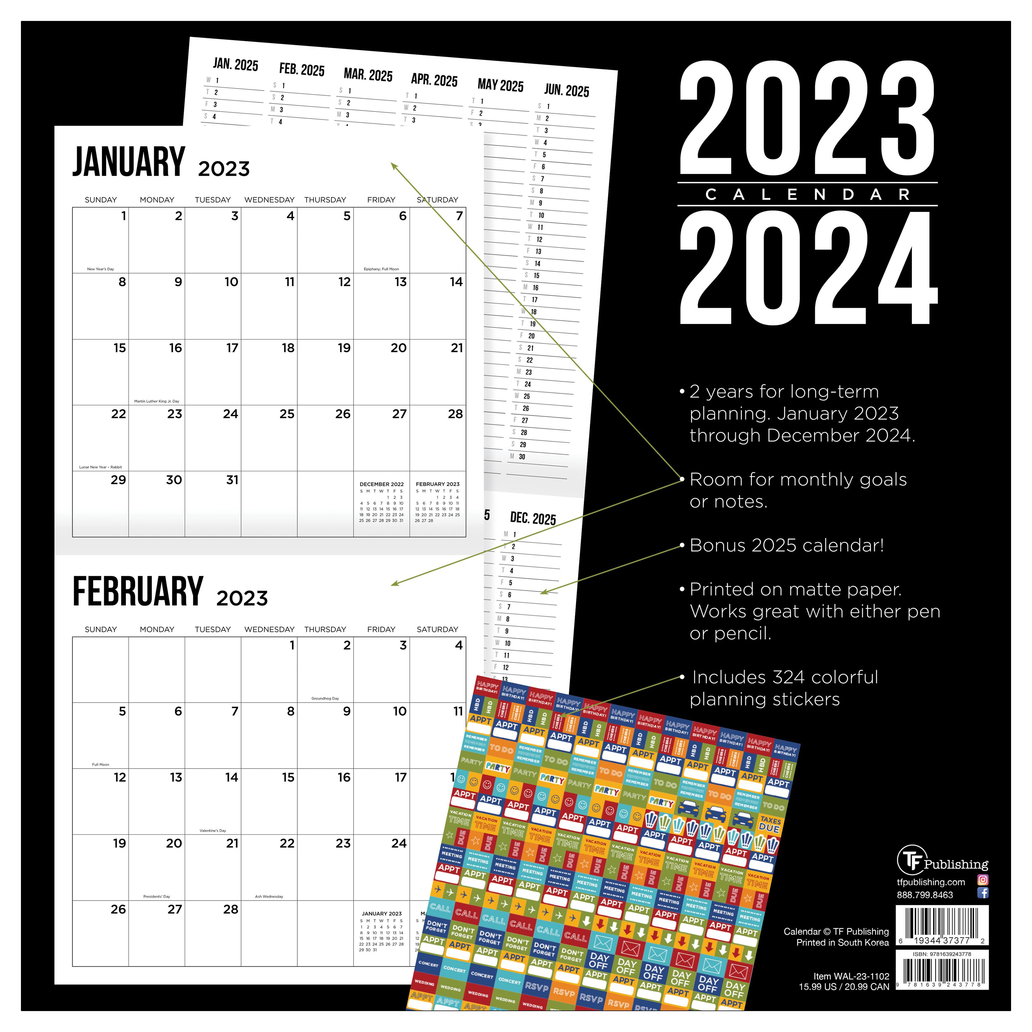 TF Publishing 2023-2024 Two Year Wall Calendar