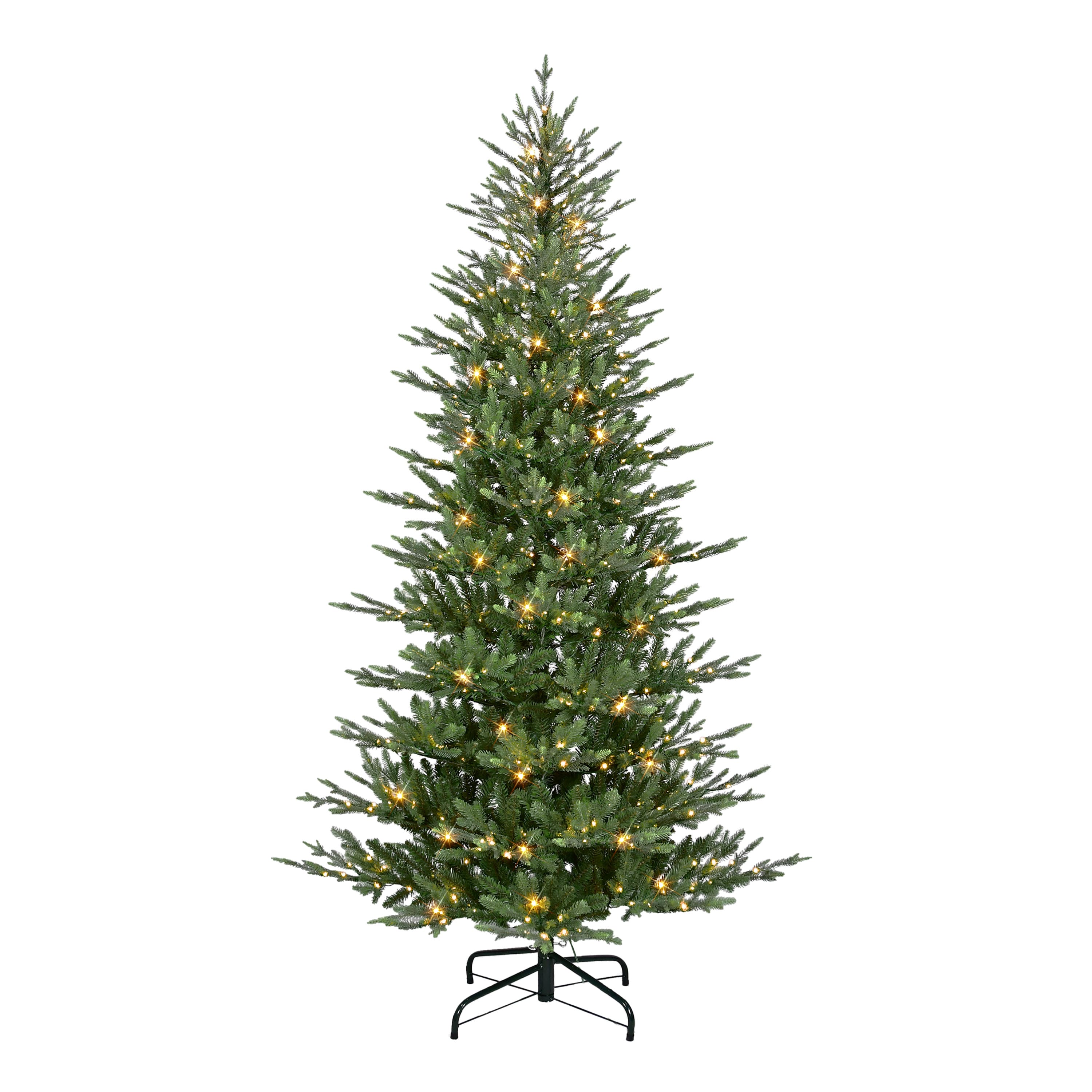 7.5ft. Pre-Lit Slim Alberta Artificial Spruce Tree, Warm White LED Lights