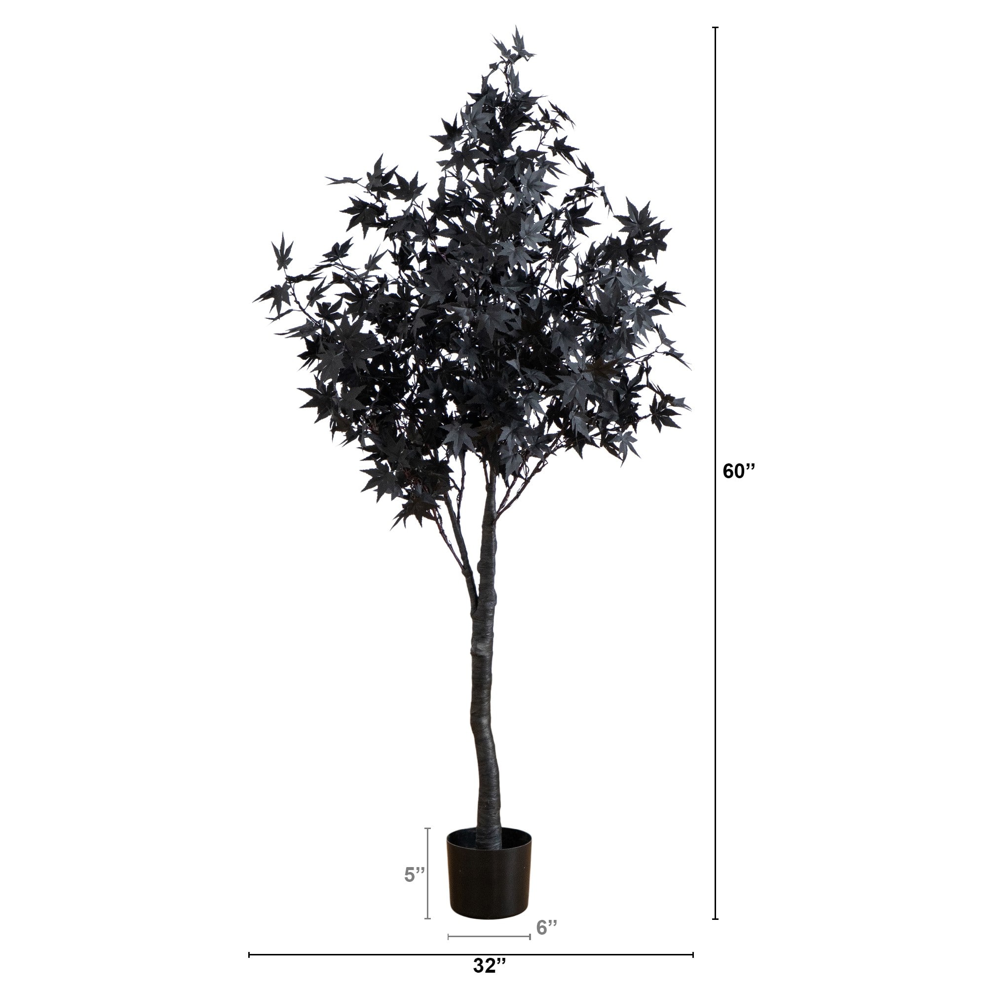 5ft. Pre-Lit Artificial Halloween Black Maple Tree with 240 Orange &#x26; Purple LED Lights