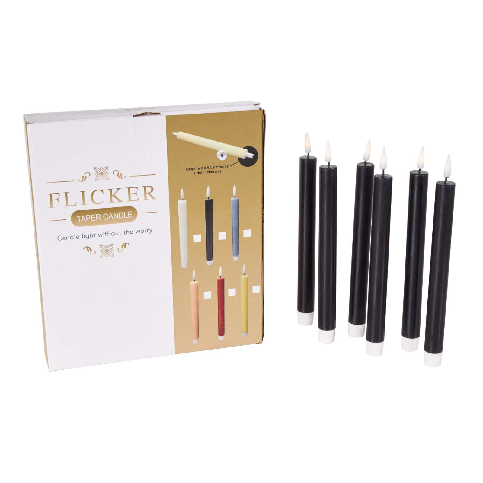 10" Flameless Wax Candles with Remote Control, 6ct.