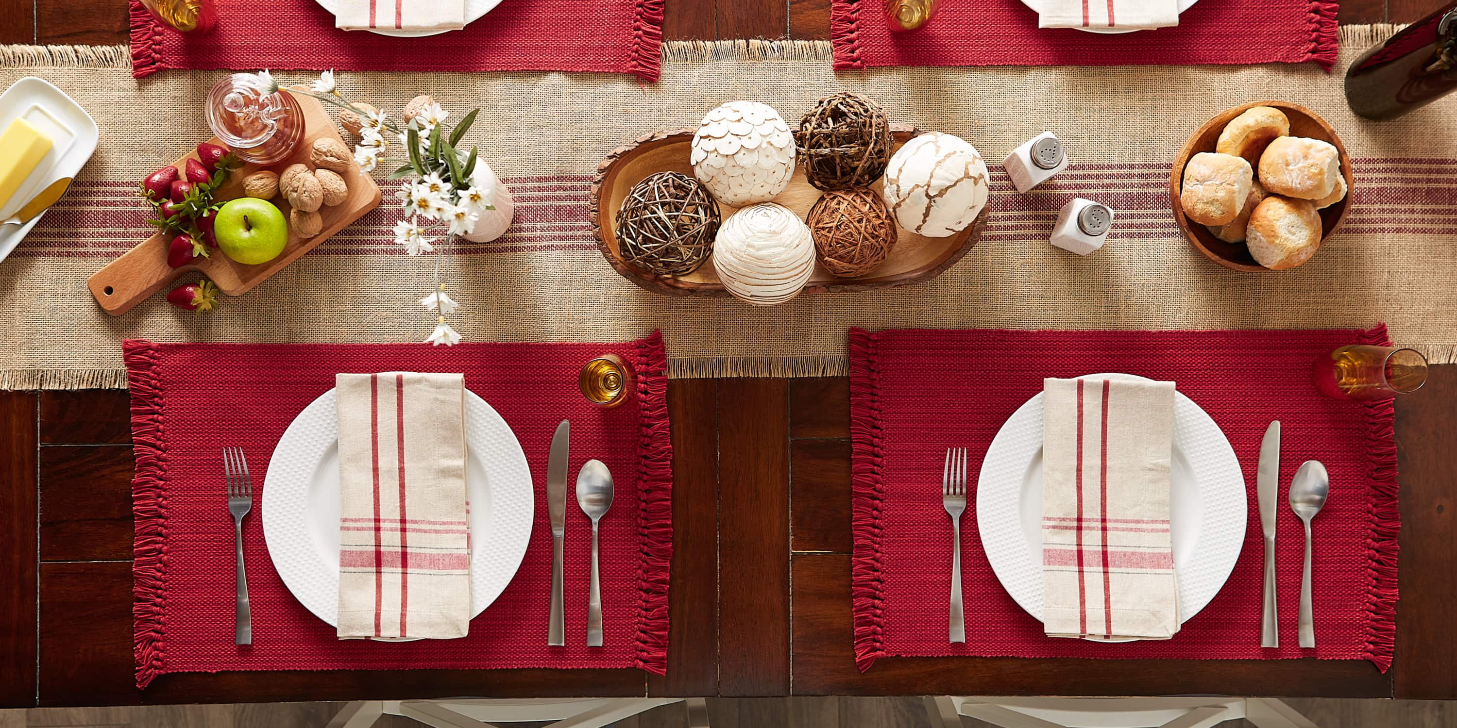 DII&#xAE; Variegated Fringe Cotton Placemats, 6ct.