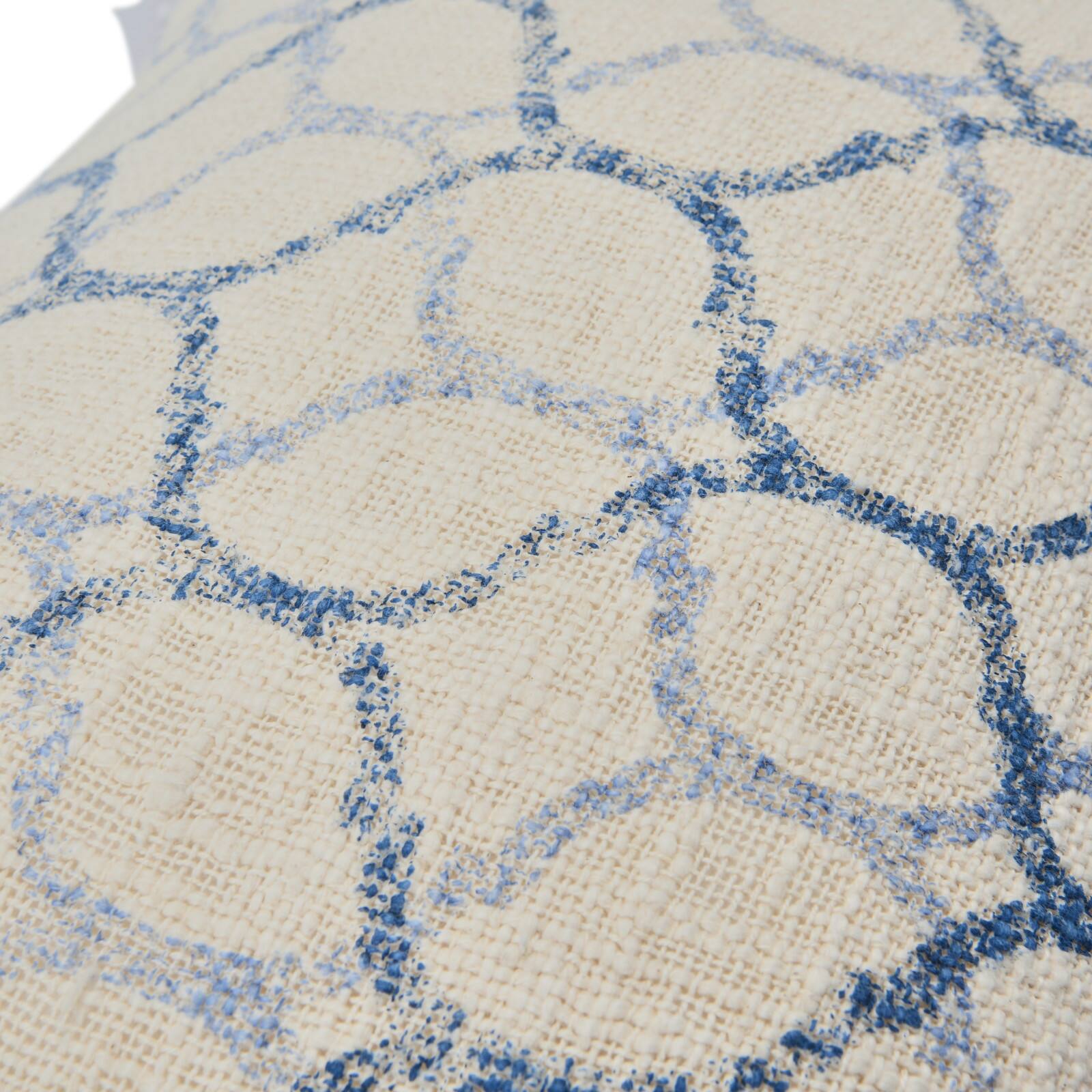 Hello Honey® Stonewashed Blue & Cream Ogee Pattern Pillow