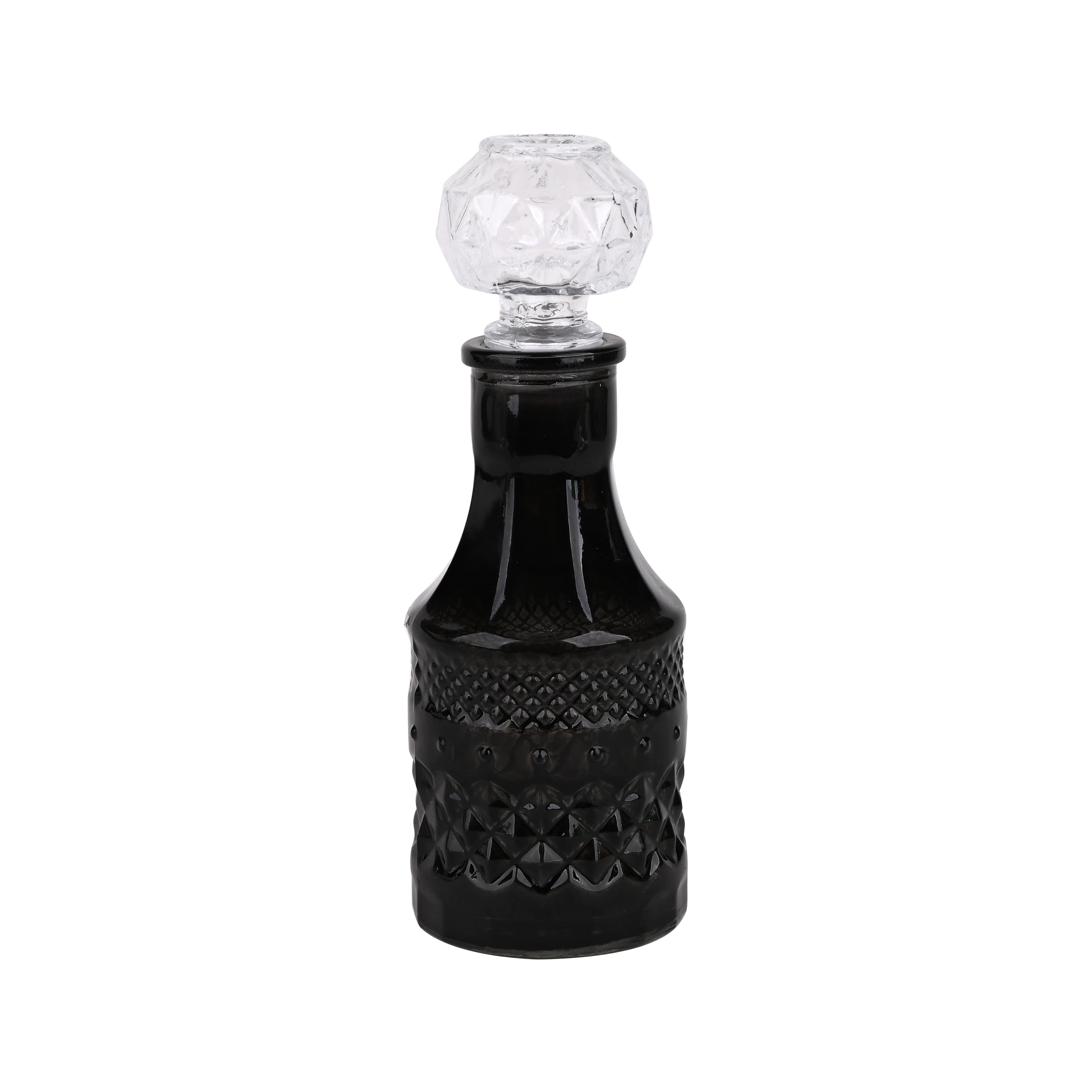 6" Black Glass Bottle Tabletop Décor by Ashland®