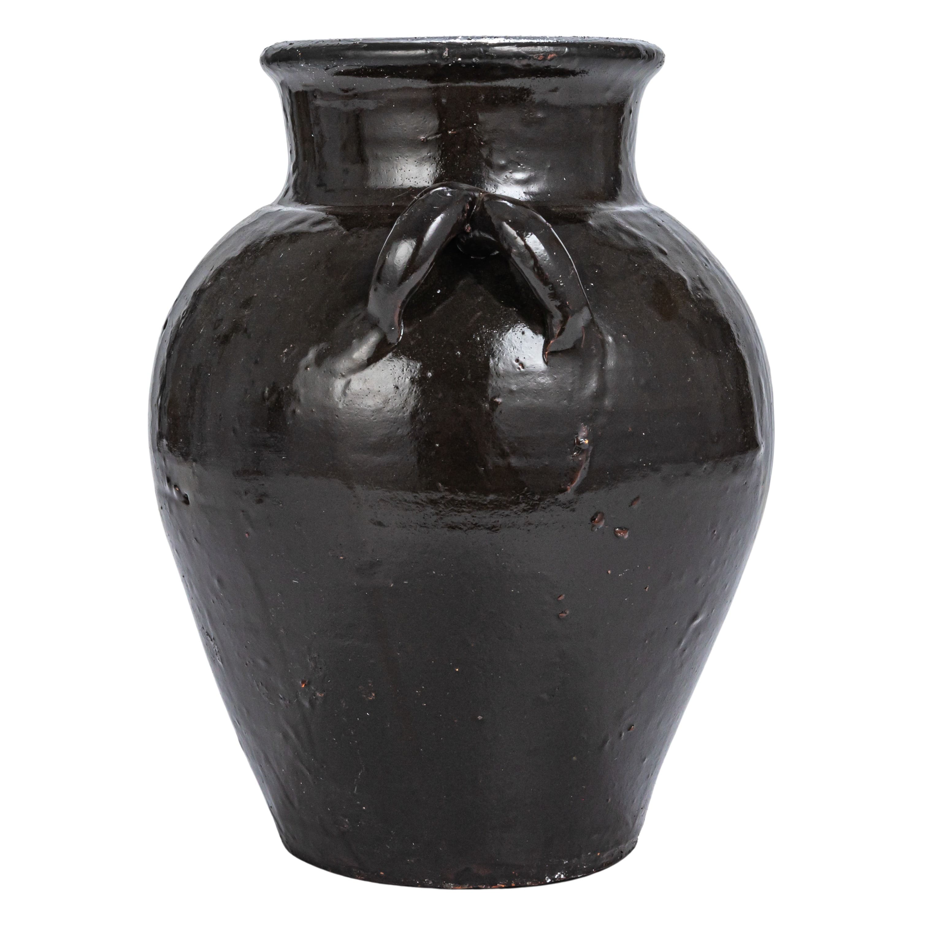 Hello Honey&#xAE; 12&#x22; Black Decorative Clay Jar
