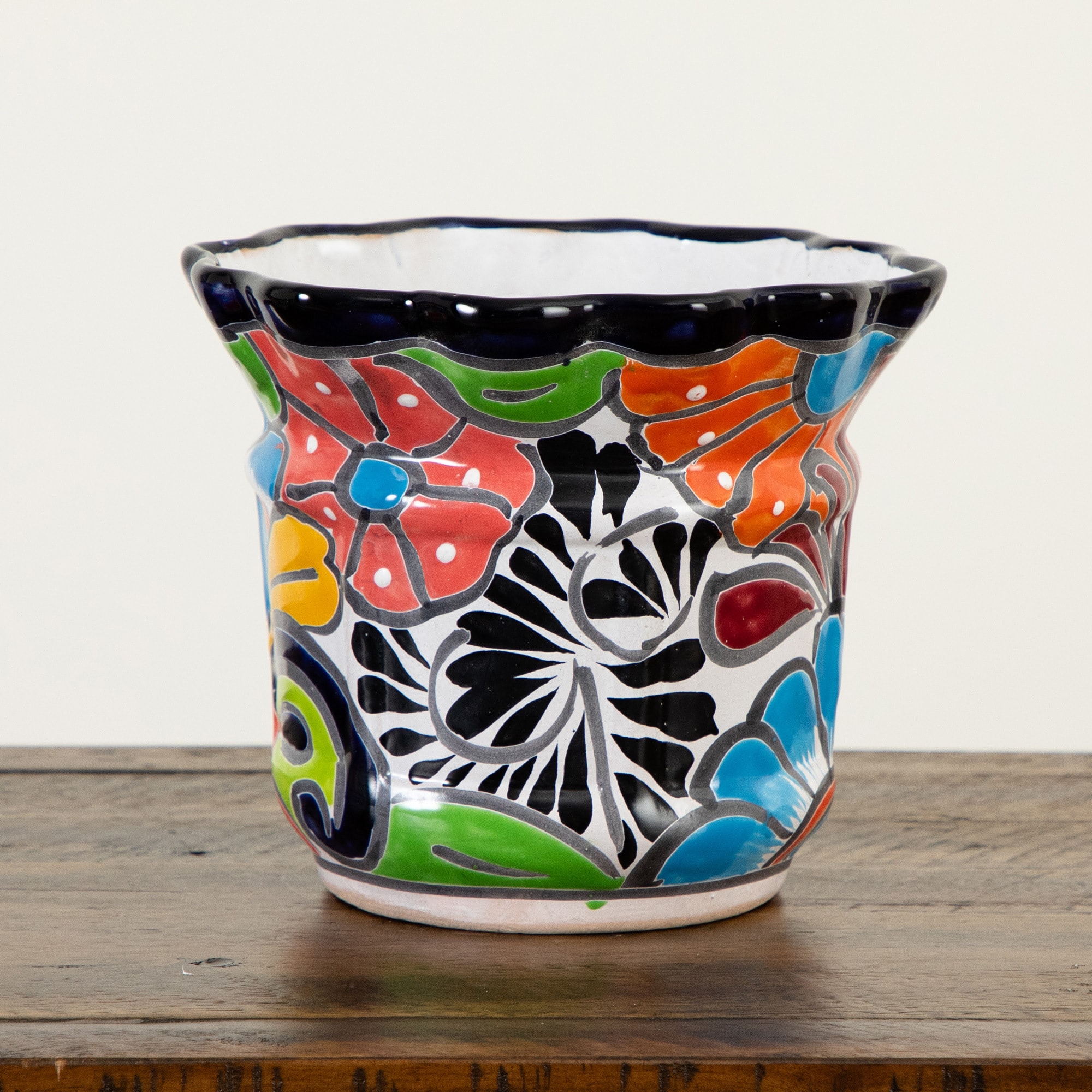 8" Handmade Mexican Talavera Ceramic Planter