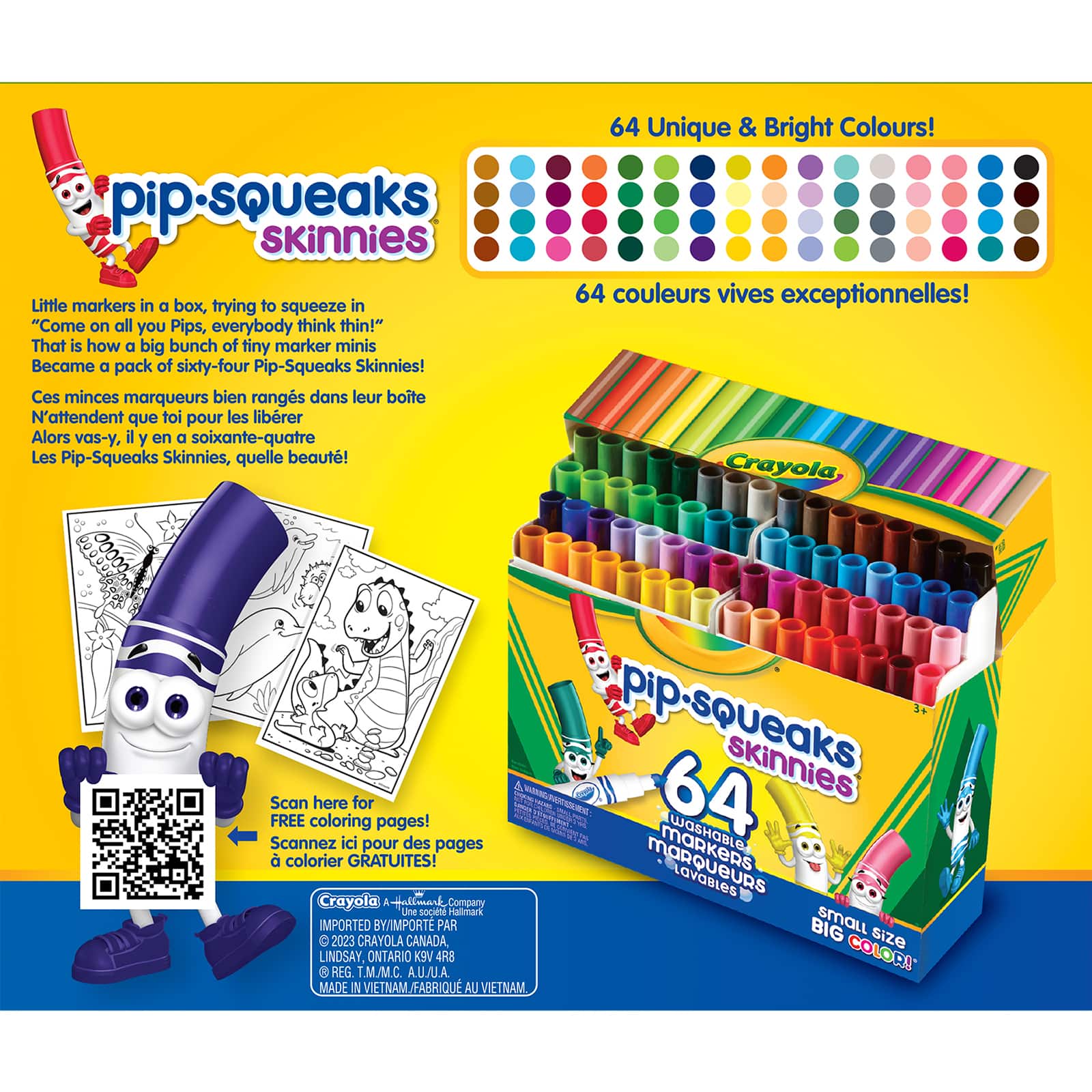 Crayola® Washable Pip-Squeaks Skinnies Markers, 64ct.