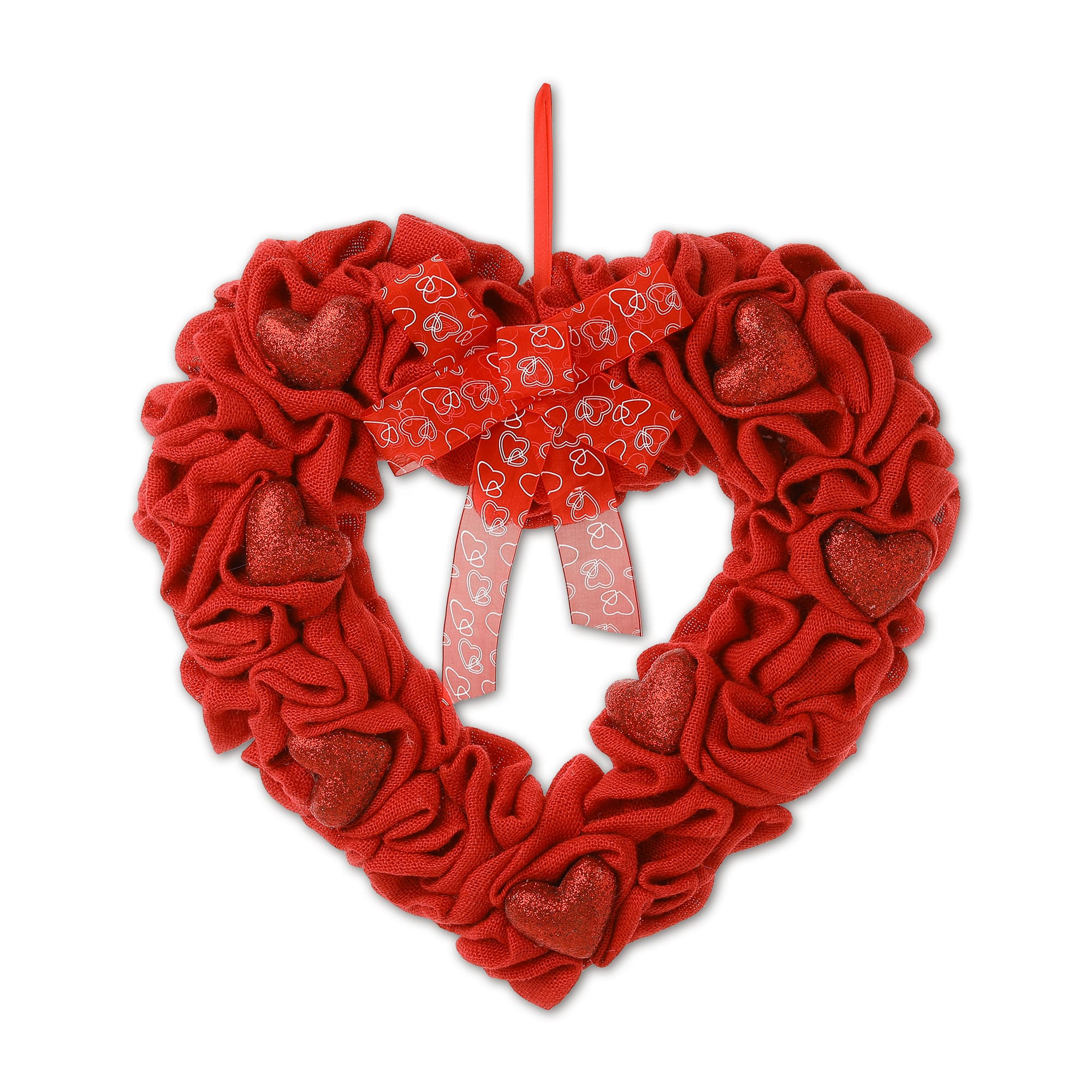 Red Heart Wreath, Valentines Day Heart Shaped Wreath/valentines