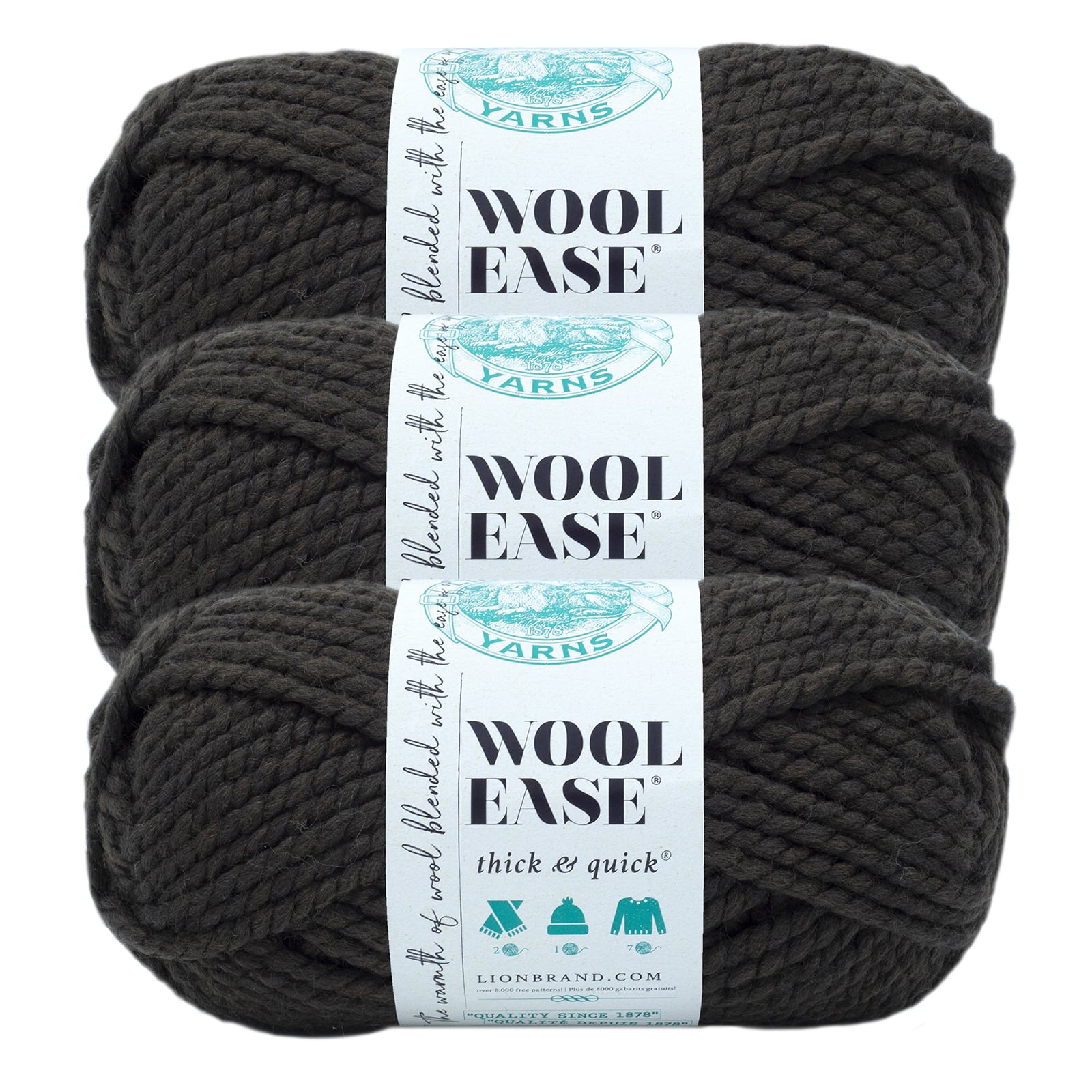 3 Pack Lion Brand® Wool-Ease® Thick & Quick® Prints & Stripes Yarn
