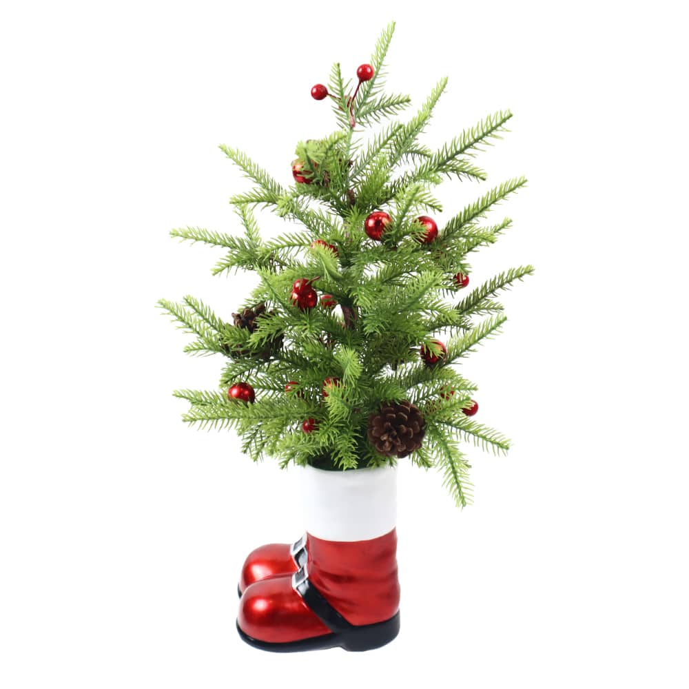 23&#x22; Christmas Tree in Santa Boot Pot Tabletop D&#xE9;cor by Ashland&#xAE;